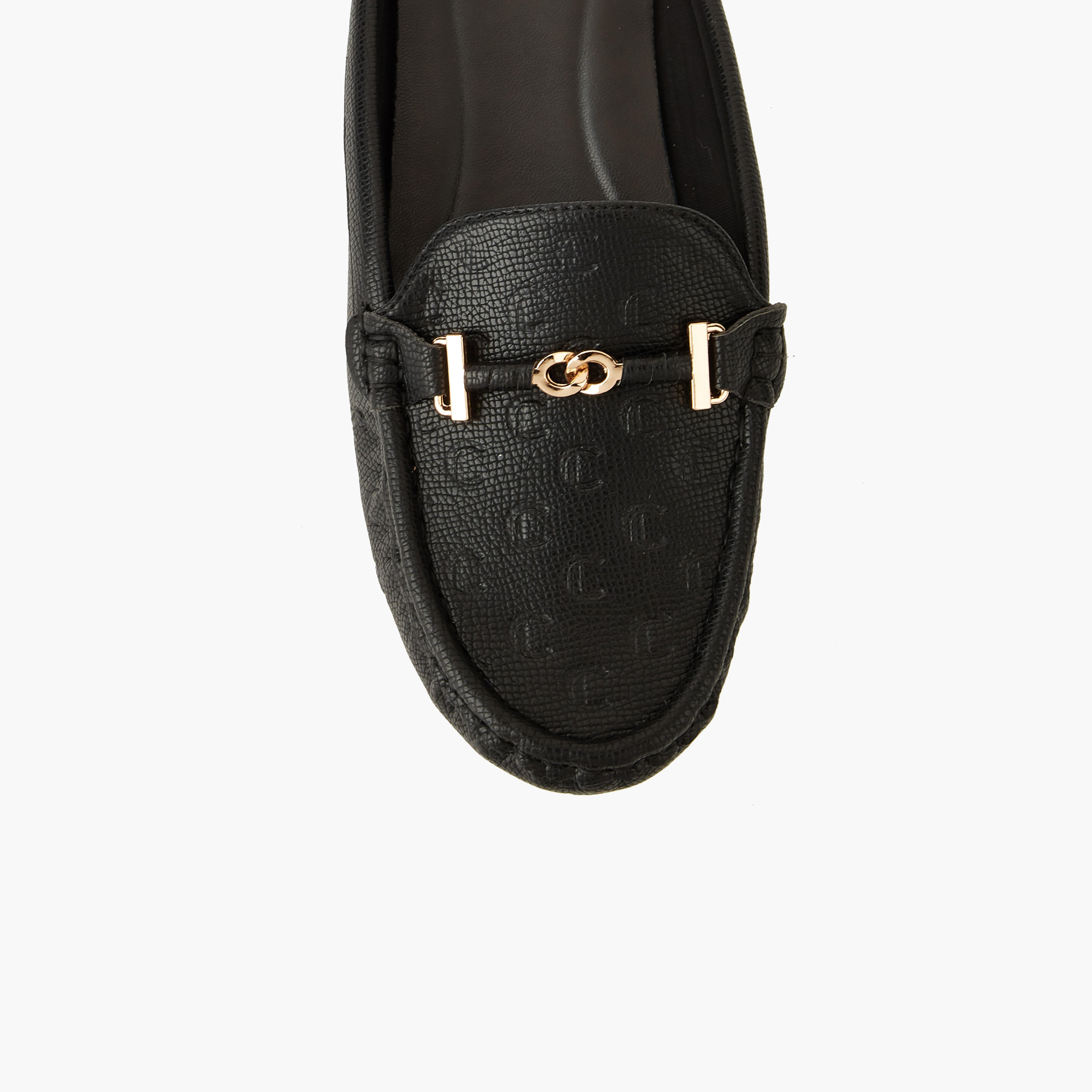 حذاء ميول بنقوش مونوجرام للنساء من لو كونفورت-women-shoes-flats-mules-image-1