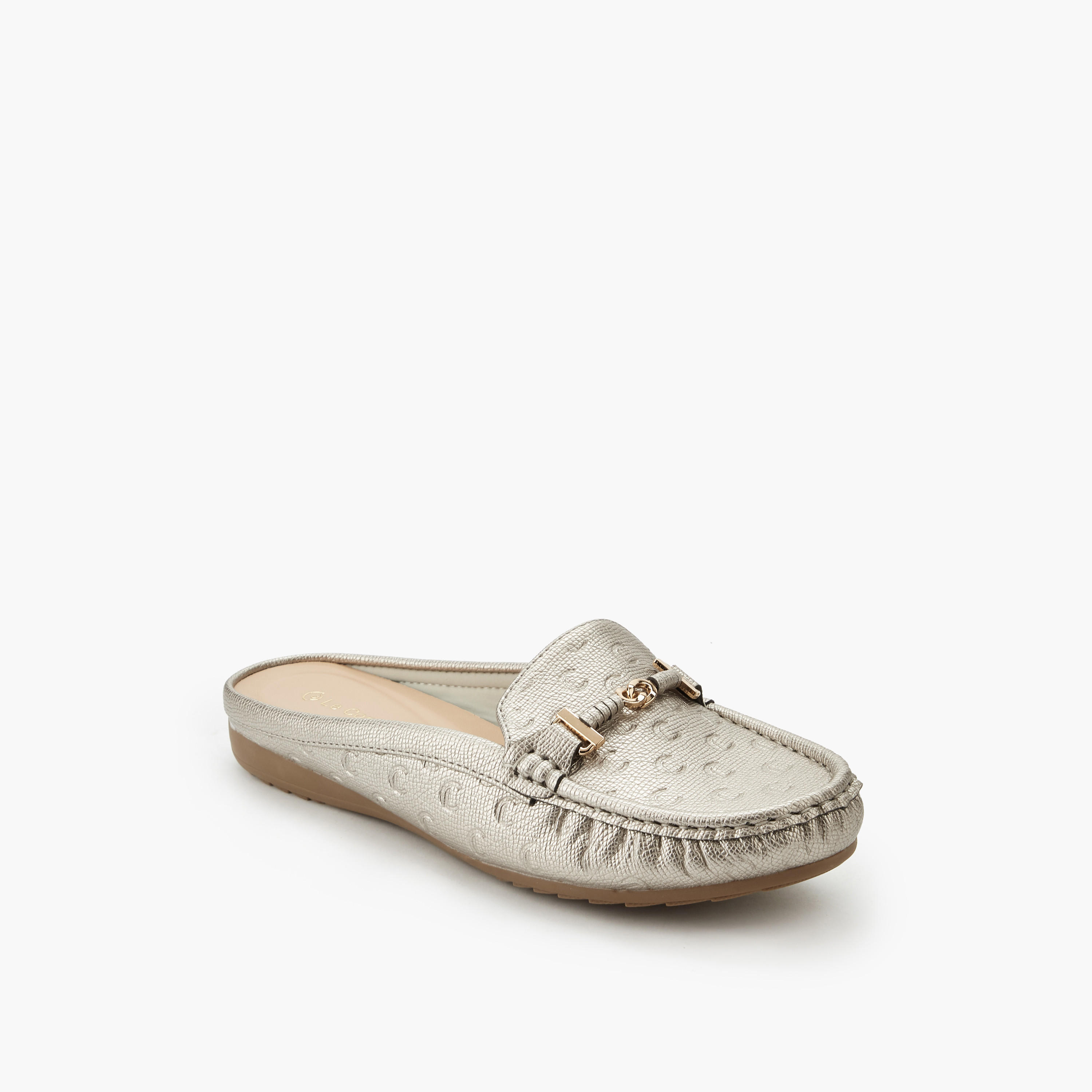 Le Confort Women Monogram Embossed Mules-women-shoes-flats-mules-image-3