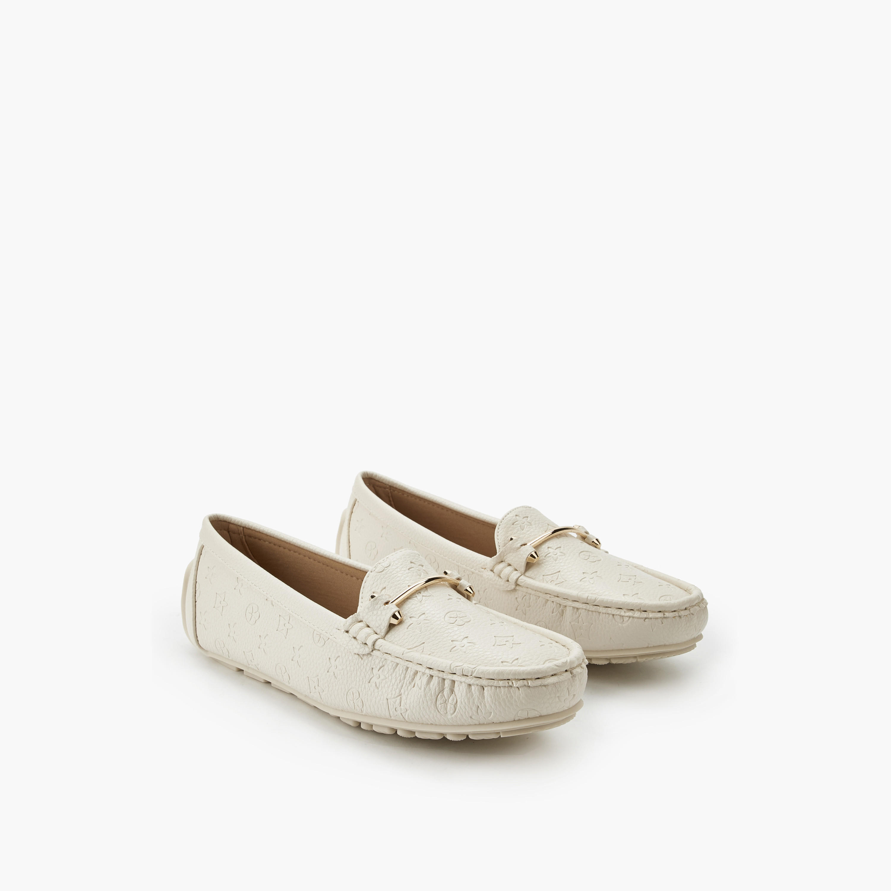 Le Confort Women Monogram Embossed Loafers-women-shoes-flats-loafers-image-1
