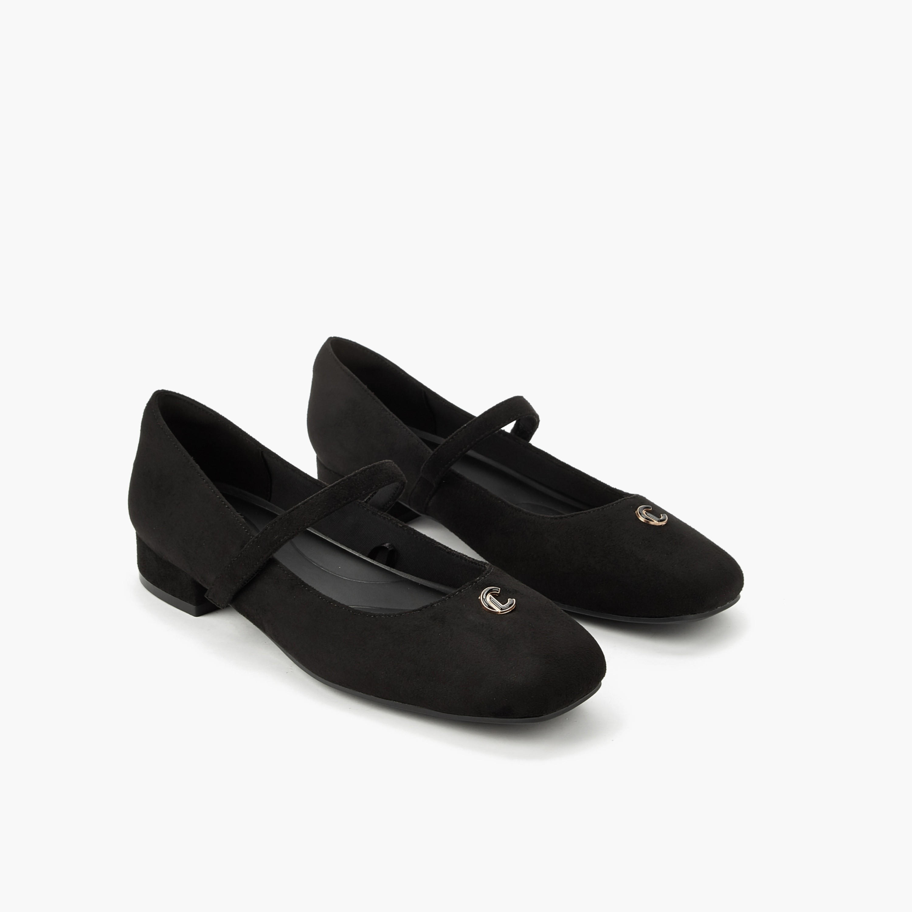 Le Confort Women Textured Square Toe Mary Jane Shoes-women-shoes-ballerinas-image-1