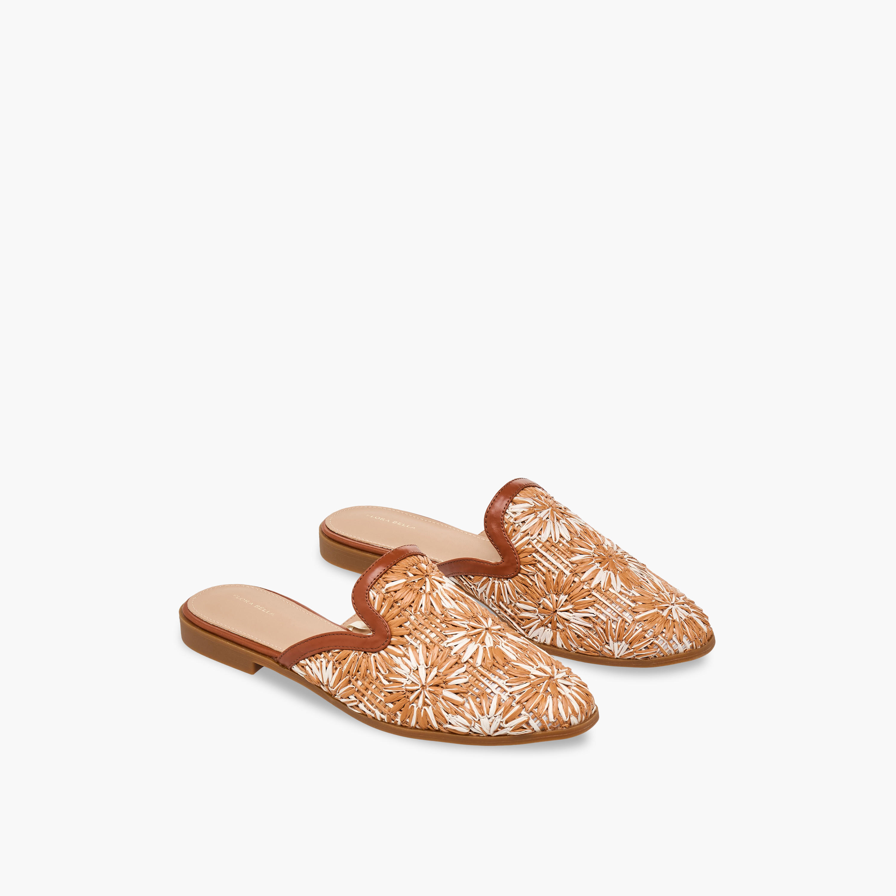 حذاء ميول منسوج بارز الملمس للنساء من فلورا بيلا-women-shoes-flats-mules-image-1