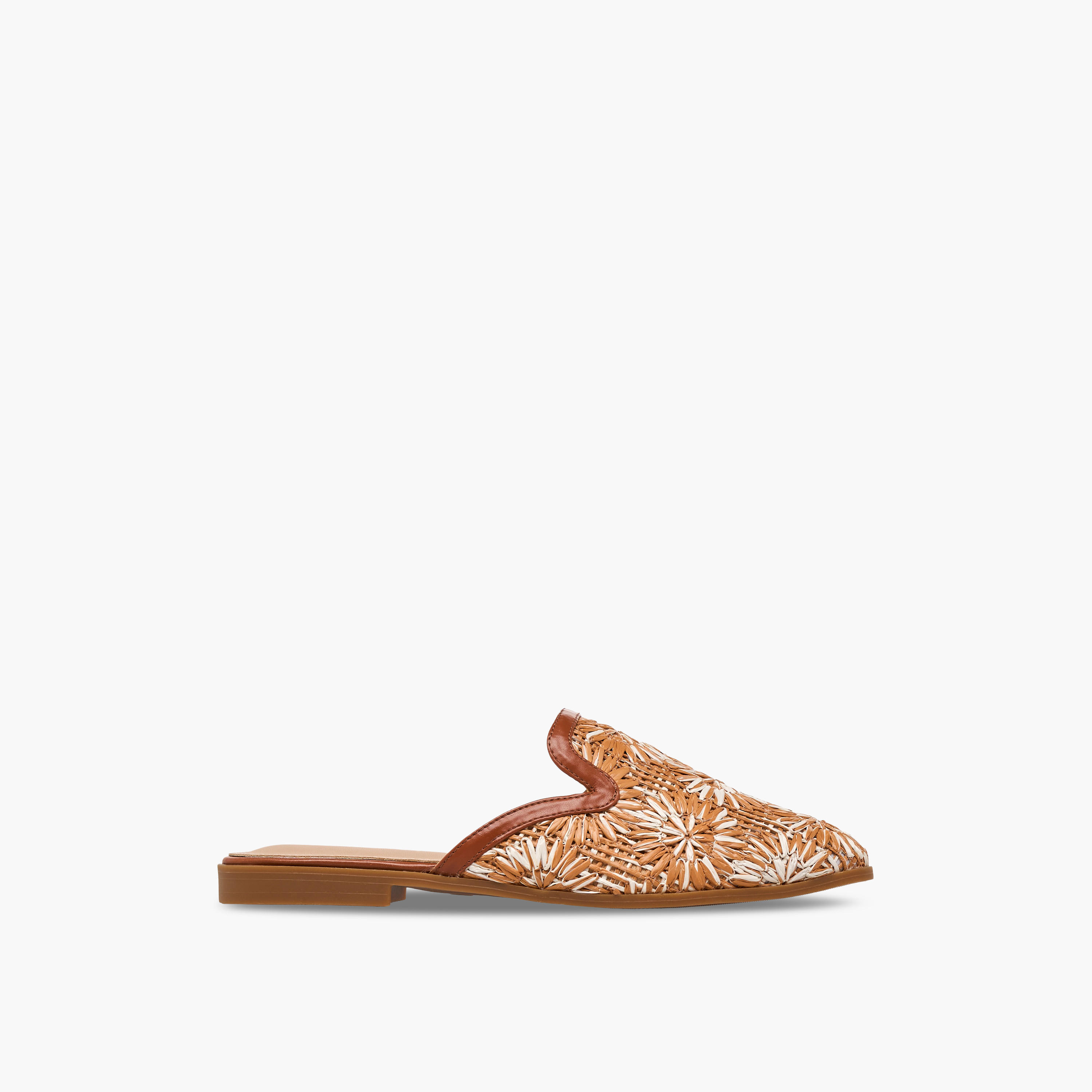 حذاء ميول منسوج بارز الملمس للنساء من فلورا بيلا-women-shoes-flats-mules-image-3