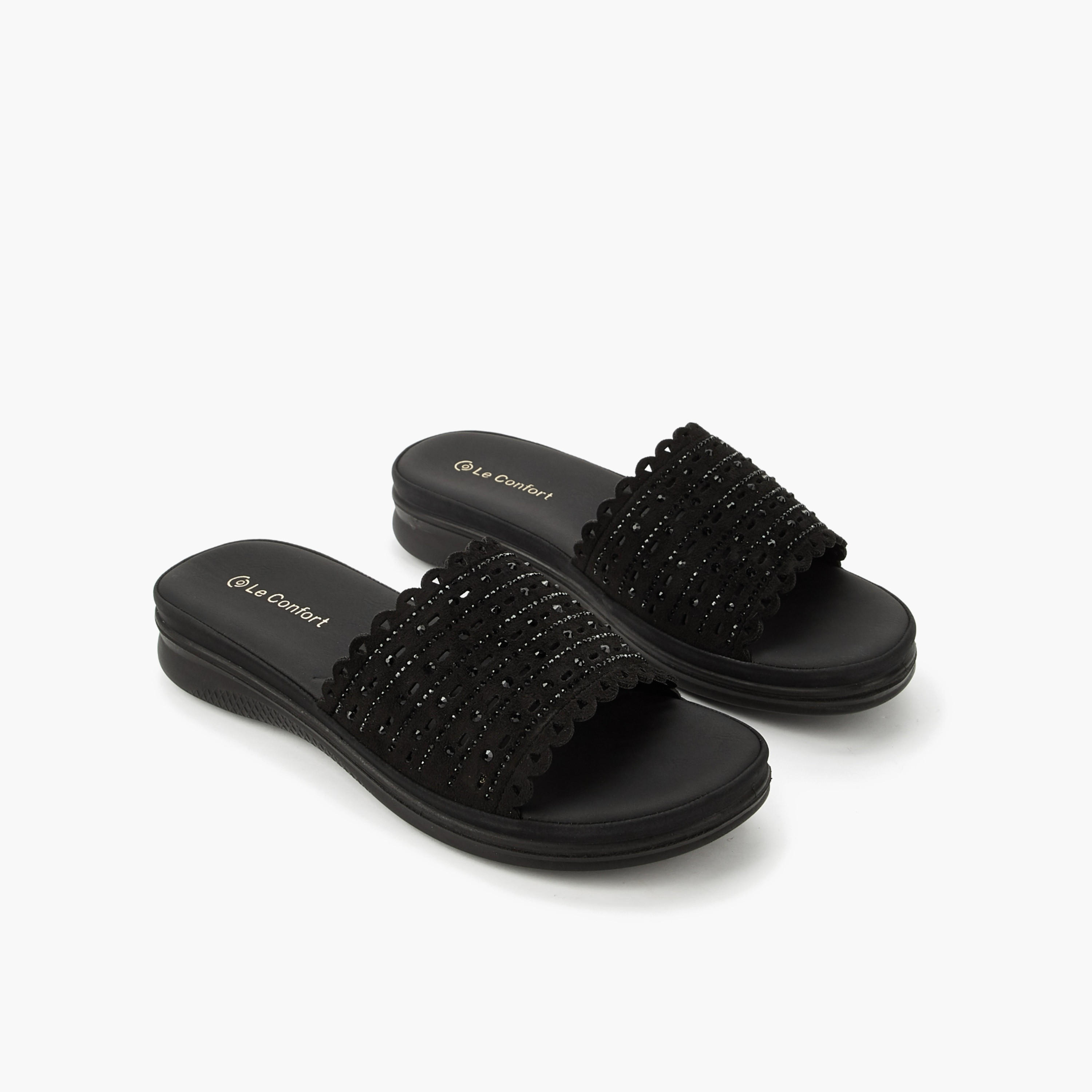 Le Confort Women Laser Cut Embellished Sandals-women-shoes-flats-sandals-image-1