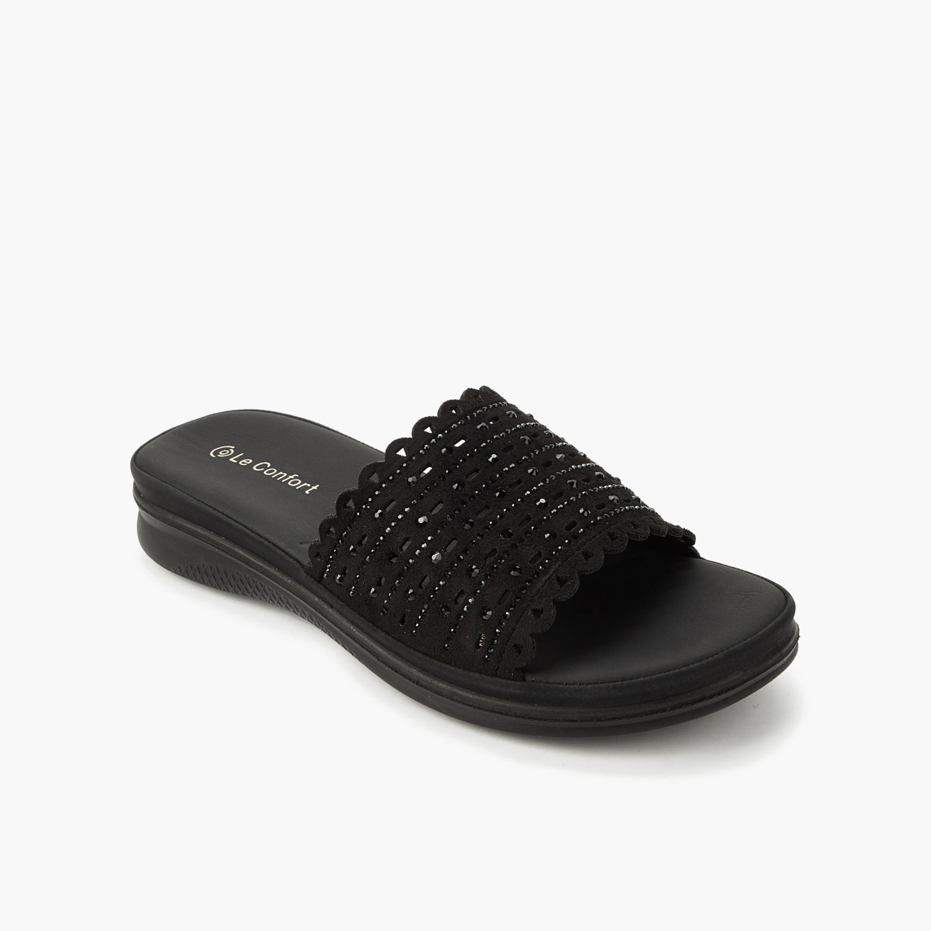 Le Confort Women Laser Cut Embellished Sandals-women-shoes-flats-sandals-image-2