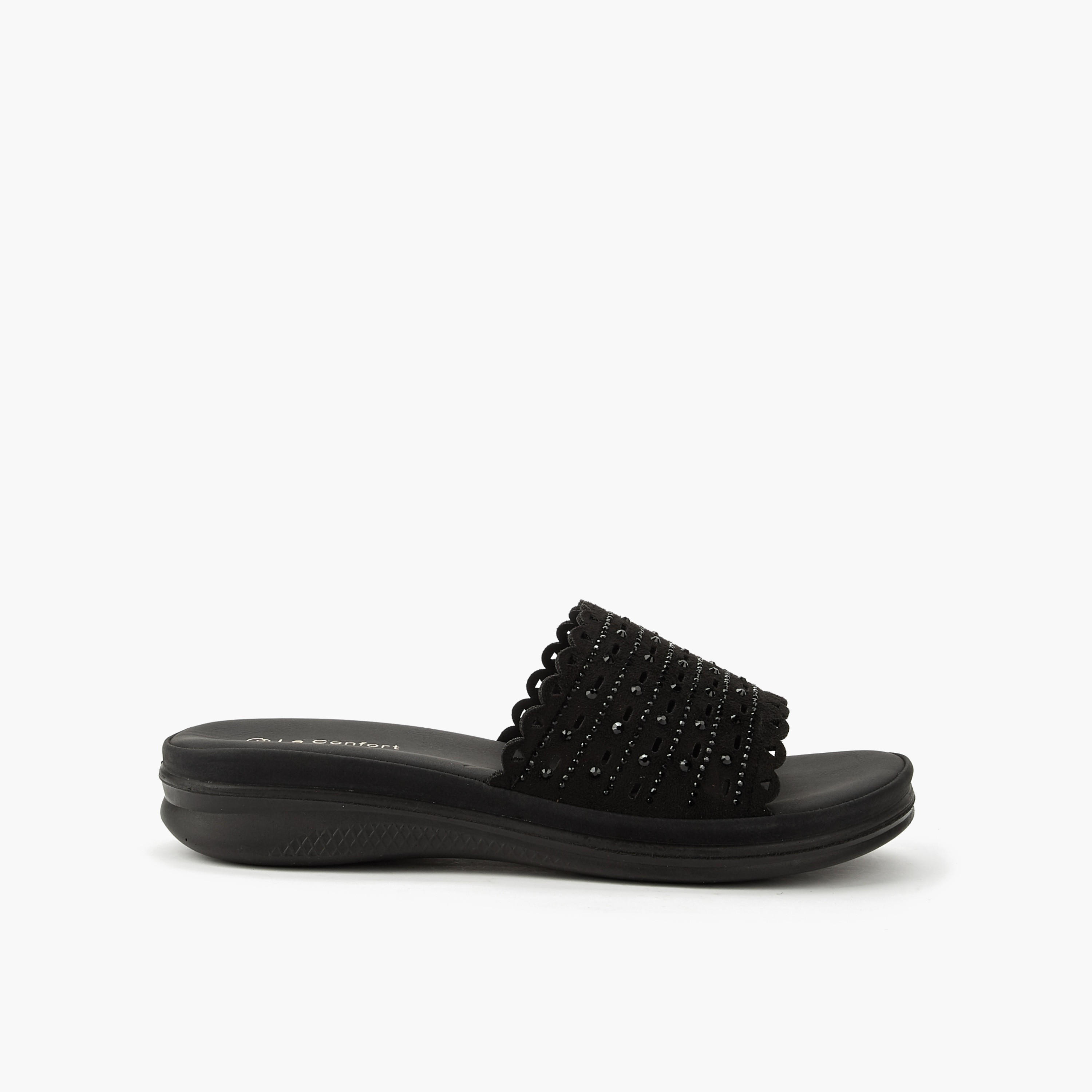 Le Confort Women Laser Cut Embellished Sandals-women-shoes-flats-sandals-image-3