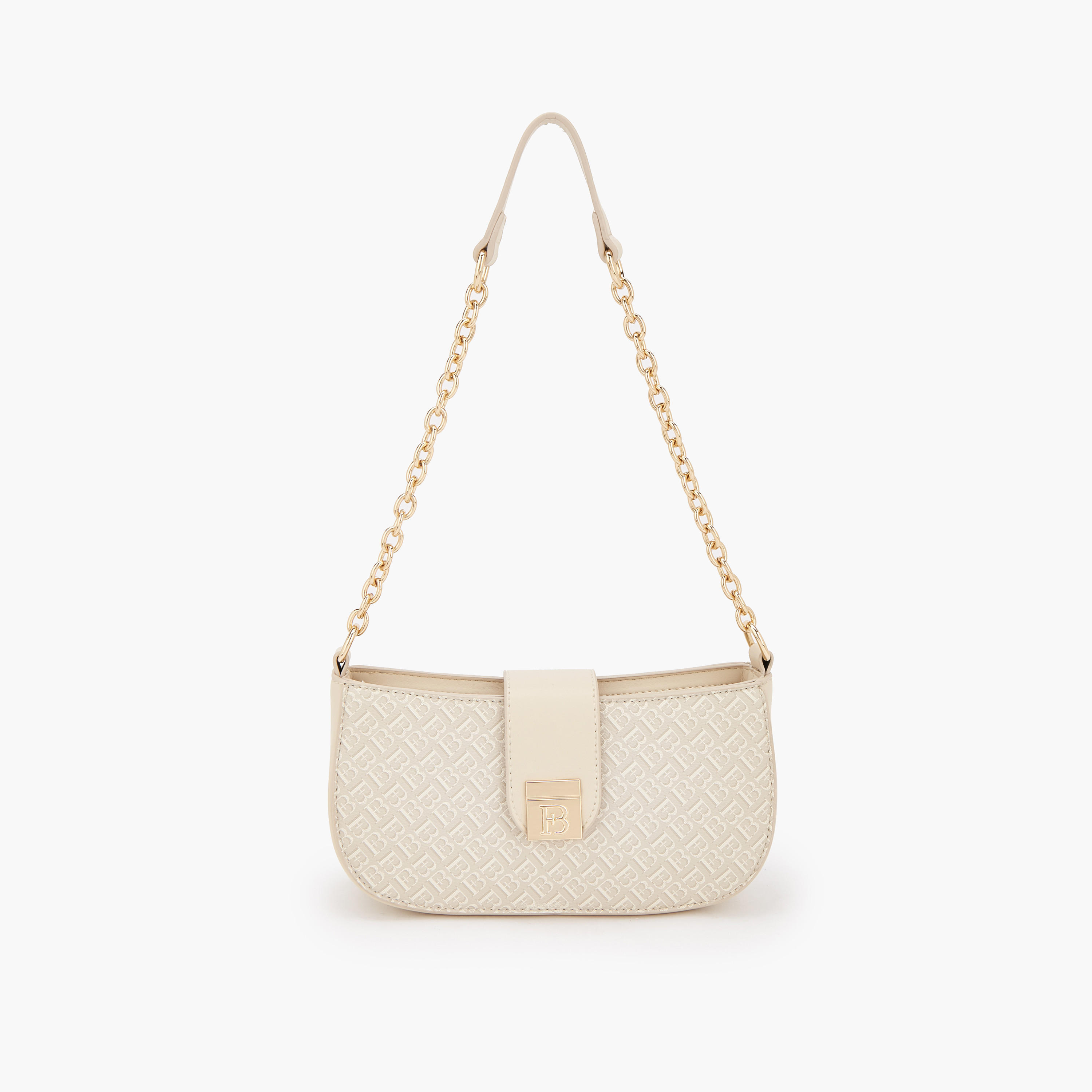 Flora Bella Monogram Print Shoulder Bag with Magnetic Snap Closure-women-bagsandwallets-handbags-image-1