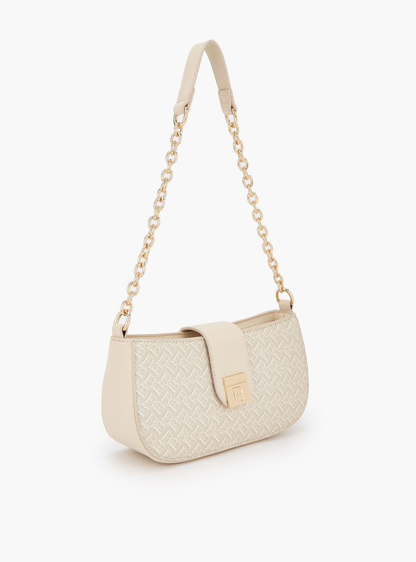 Flora Bella Monogram Print Shoulder Bag with Magnetic Snap Closure-women-bagsandwallets-handbags-image-2