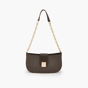 Flora Bella Monogram Print Shoulder Bag with Magnetic Snap Closure-women-image-1