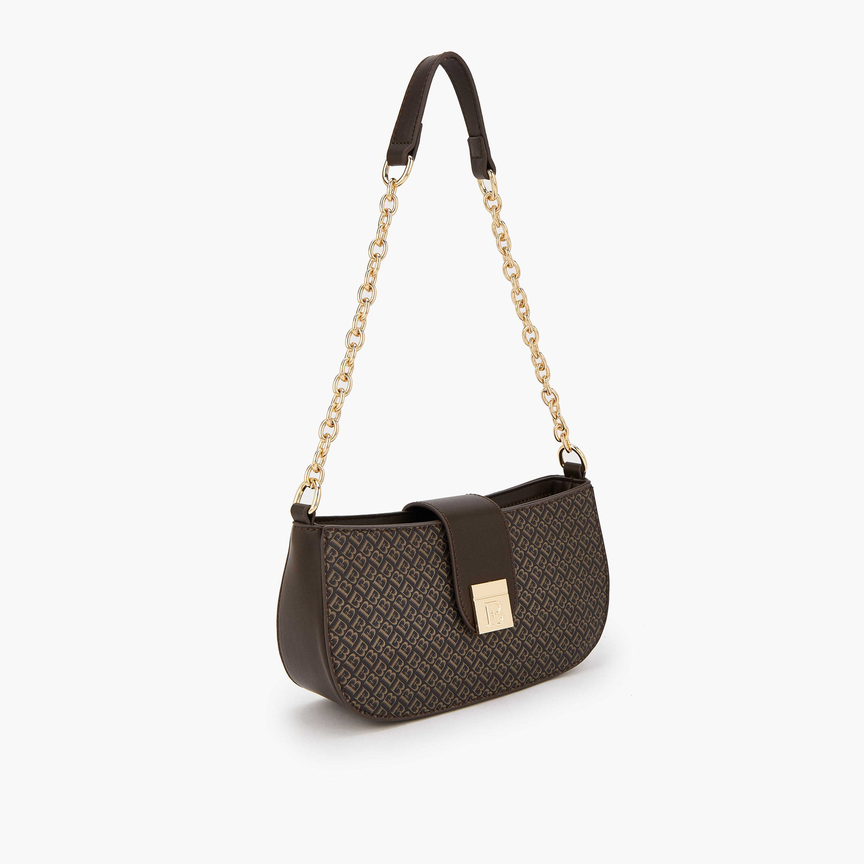 Flora Bella Monogram Print Shoulder Bag with Magnetic Snap Closure-women-bagsandwallets-handbags-image-2