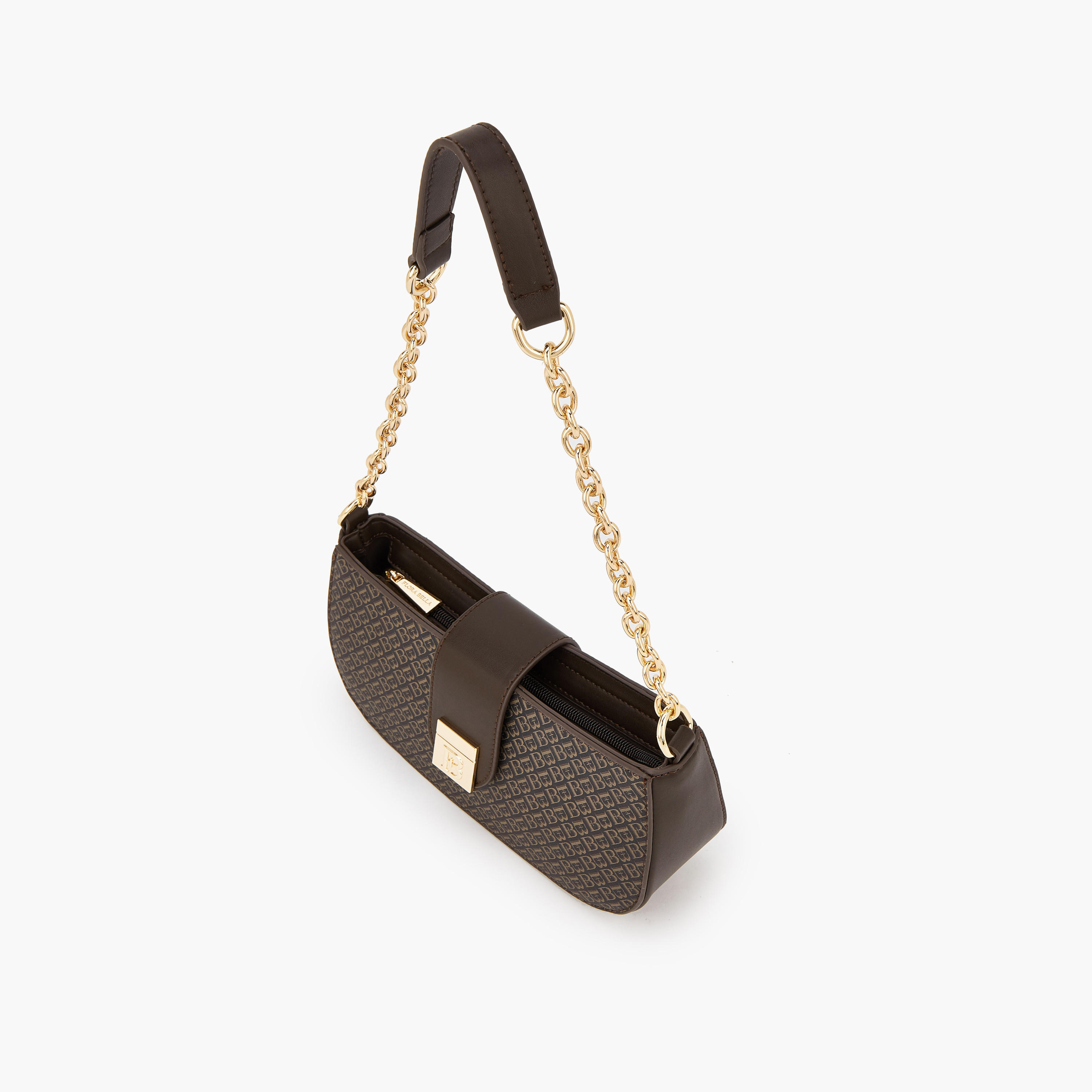 Flora Bella Monogram Print Shoulder Bag with Magnetic Snap Closure-women-bagsandwallets-handbags-image-5