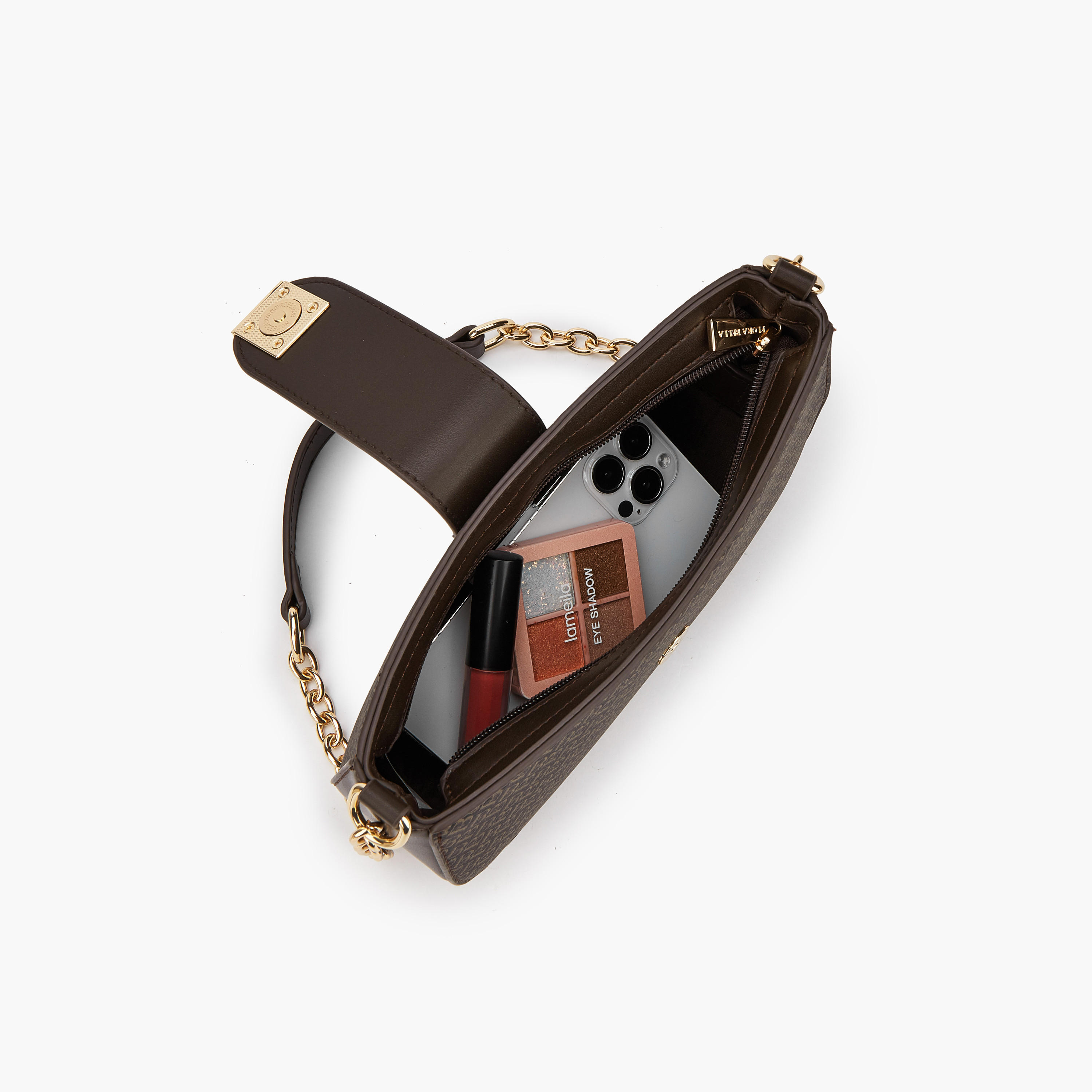 Flora Bella Monogram Print Shoulder Bag with Magnetic Snap Closure-women-bagsandwallets-handbags-image-7