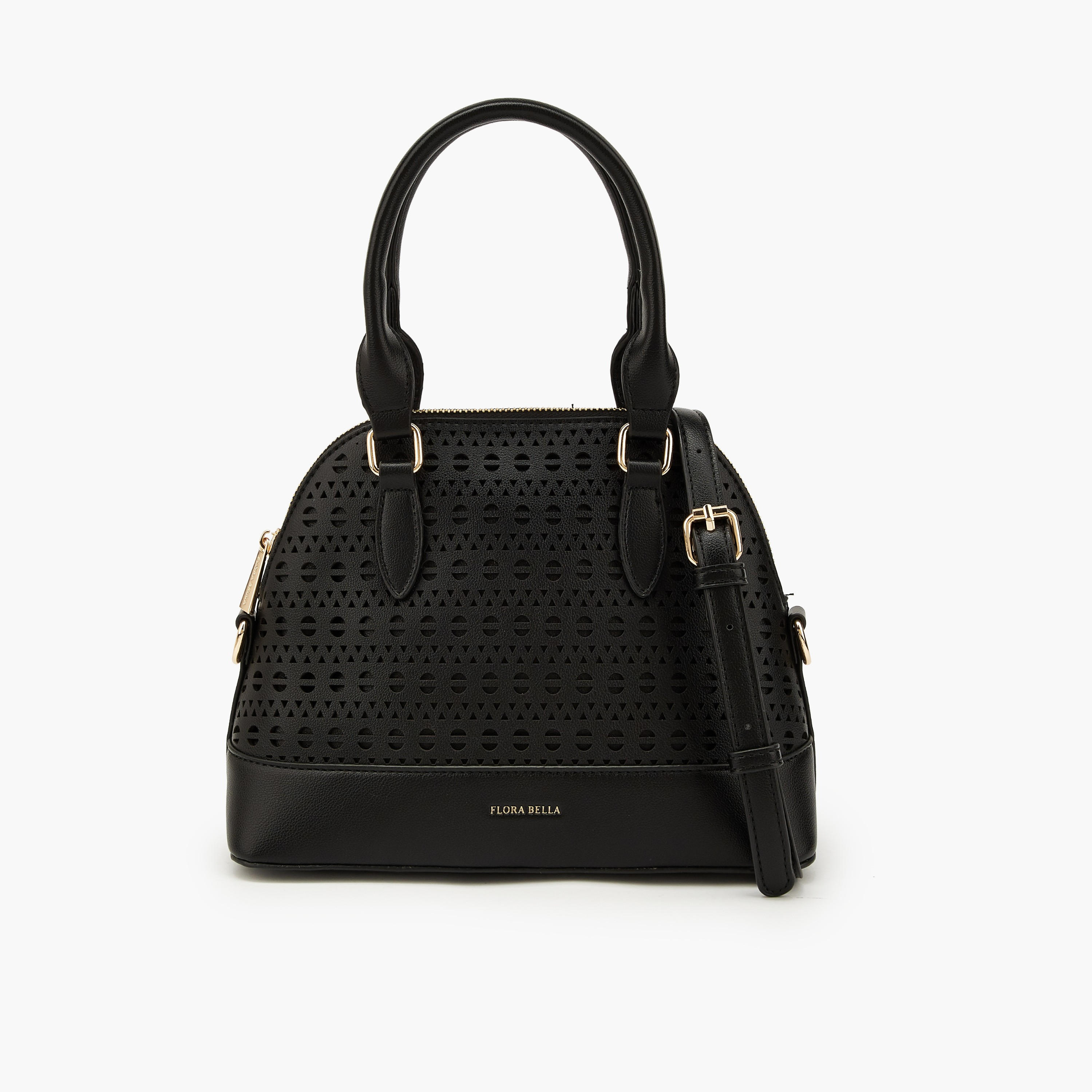 Flora Bella Laser Cut Satchel Bag with Detachable Strap-women-bagsandwallets-handbags-image-1