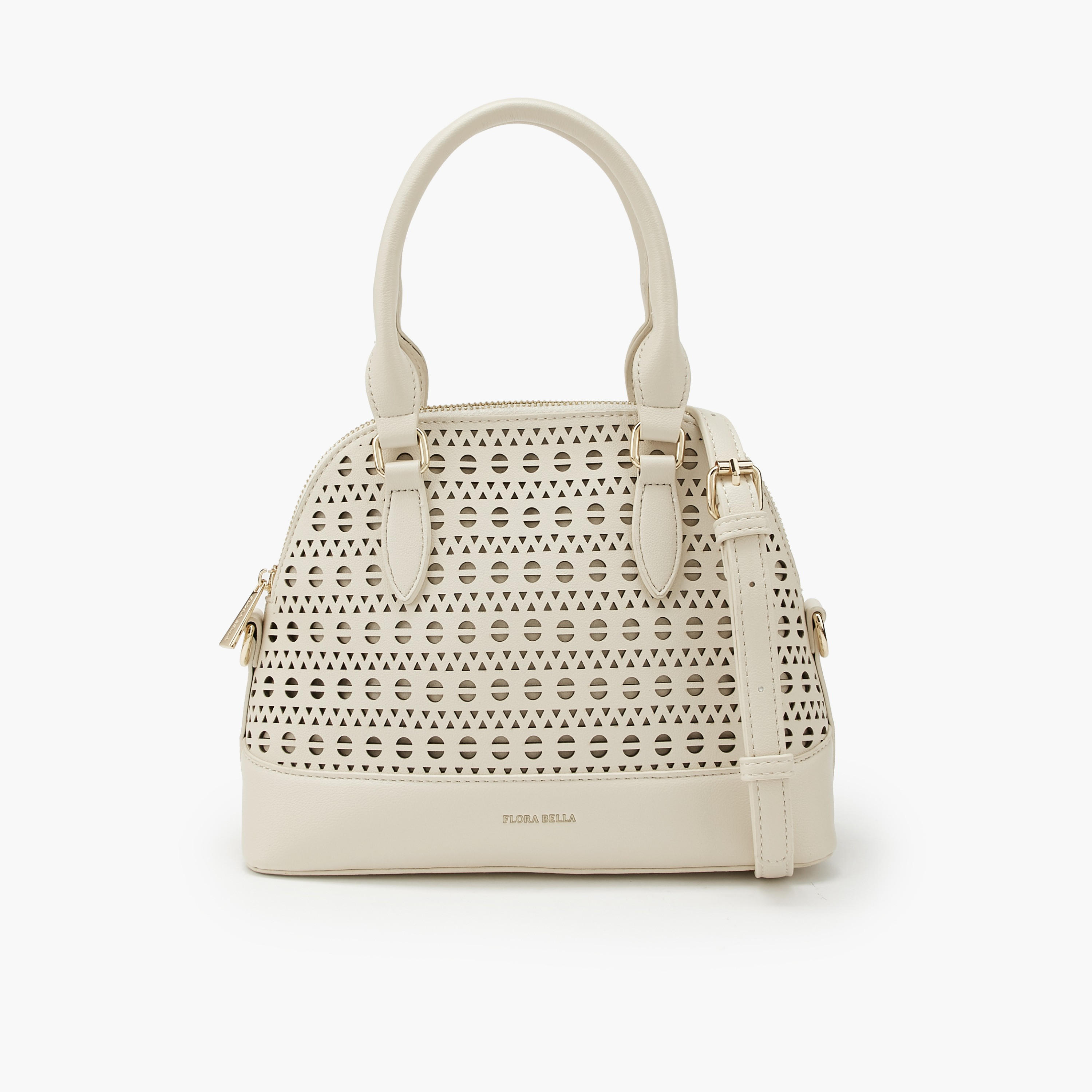 Flora Bella Laser Cut Satchel Bag with Detachable Strap-women-bagsandwallets-handbags-image-1