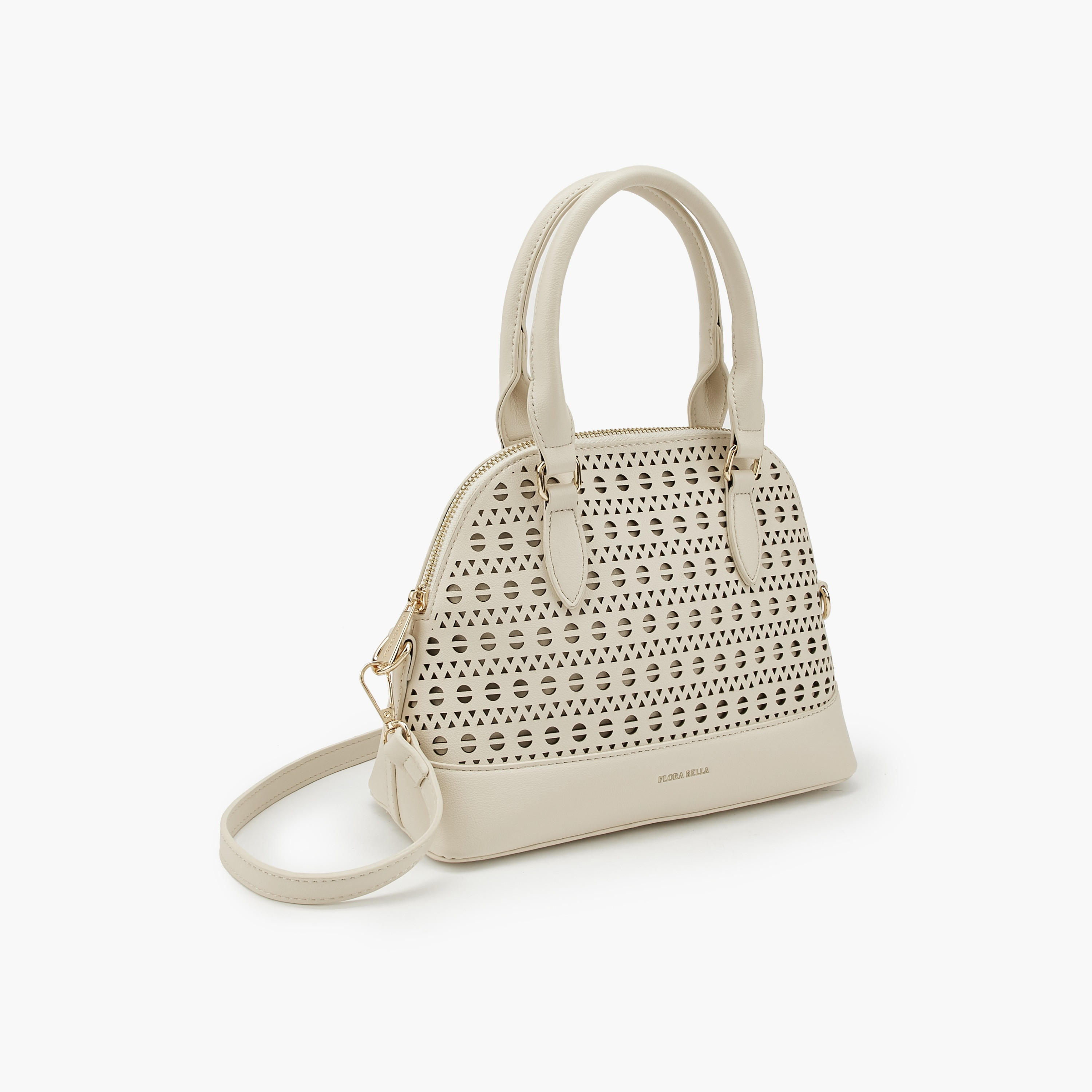Flora Bella Laser Cut Satchel Bag with Detachable Strap-women-bagsandwallets-handbags-image-2