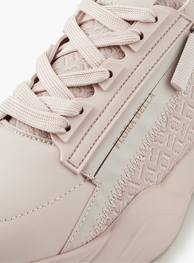 حذاء سنيكرز برباط إغلاق وطبعات مونوجرام من فلورا بيلا-women-shoes-sneakers-image-4
