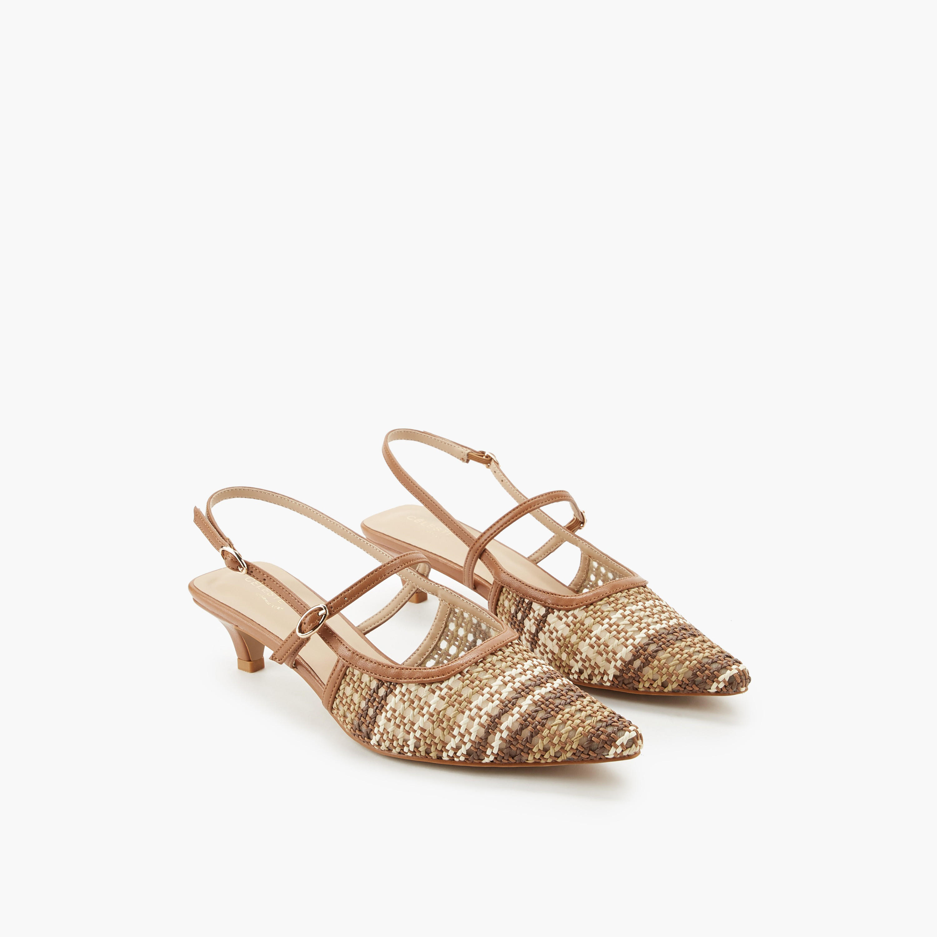 صندل بارز الملمس بكعب صغير للنساء من سيليست-women-shoes-sandals-heeled-image-1