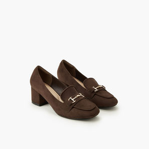 Celeste Women Plain Block Heel Loafers-women-image-1