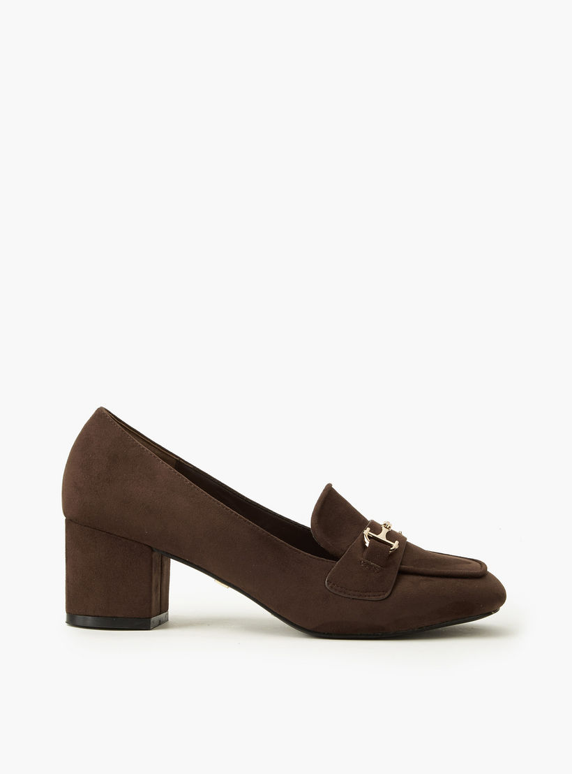 Celeste Women Plain Block Heel Loafers-women-shoes-heels-image-3