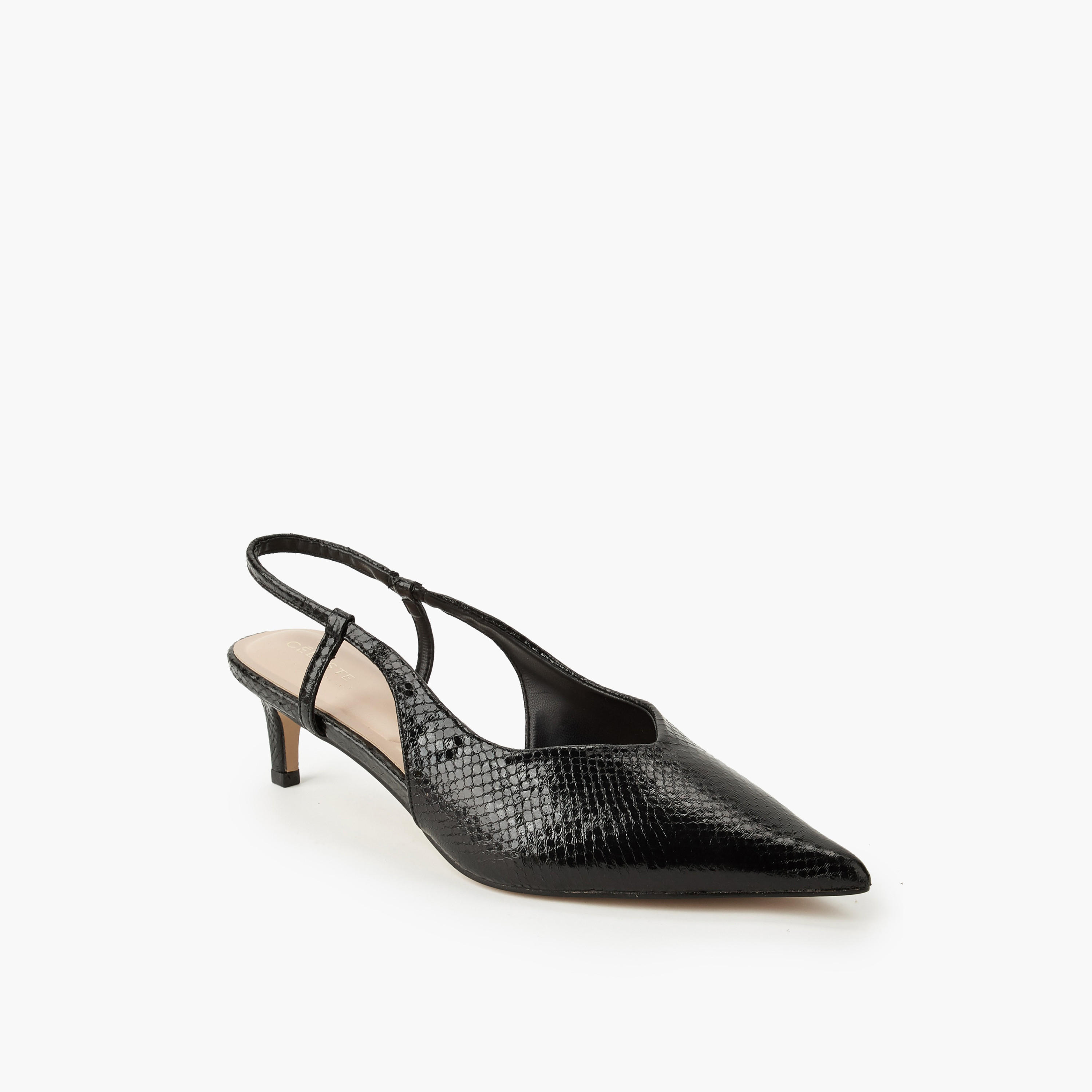 Celeste Women Textured Kitten Heel Slingback Shoes-women-shoes-heels-image-2