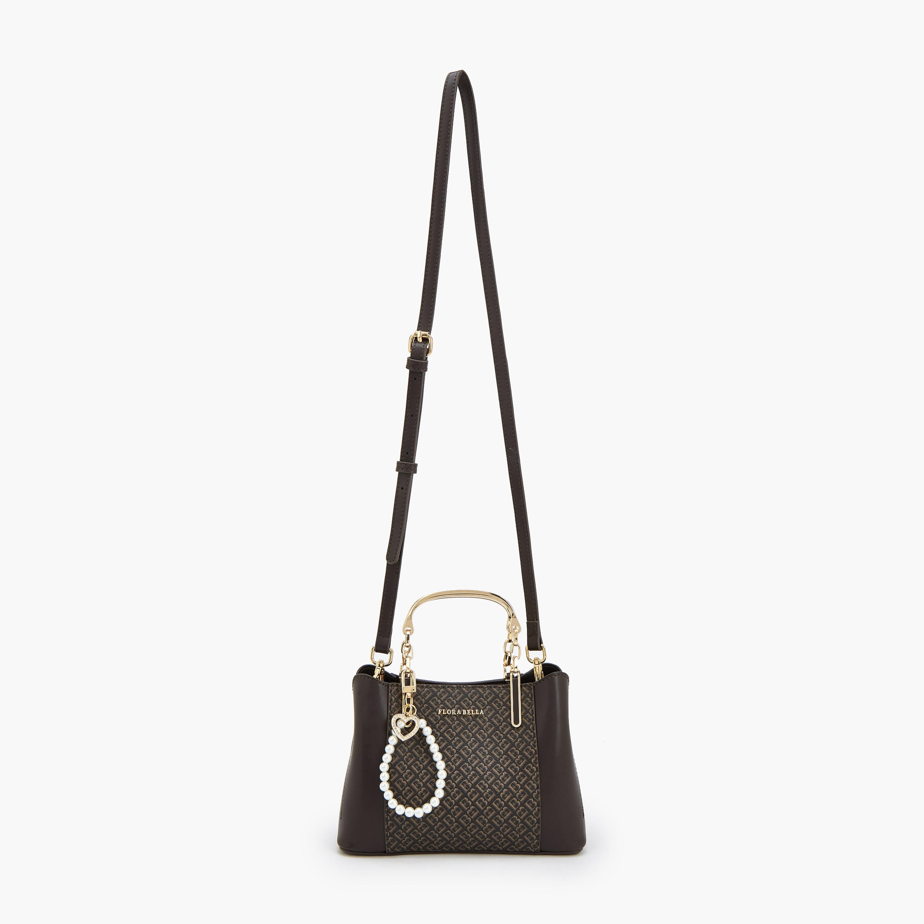 شنطة توتي بطبعات مونوجرام ودلاية لؤلؤ من فلورا بيلا-women-bagsandwallets-handbags-image-2