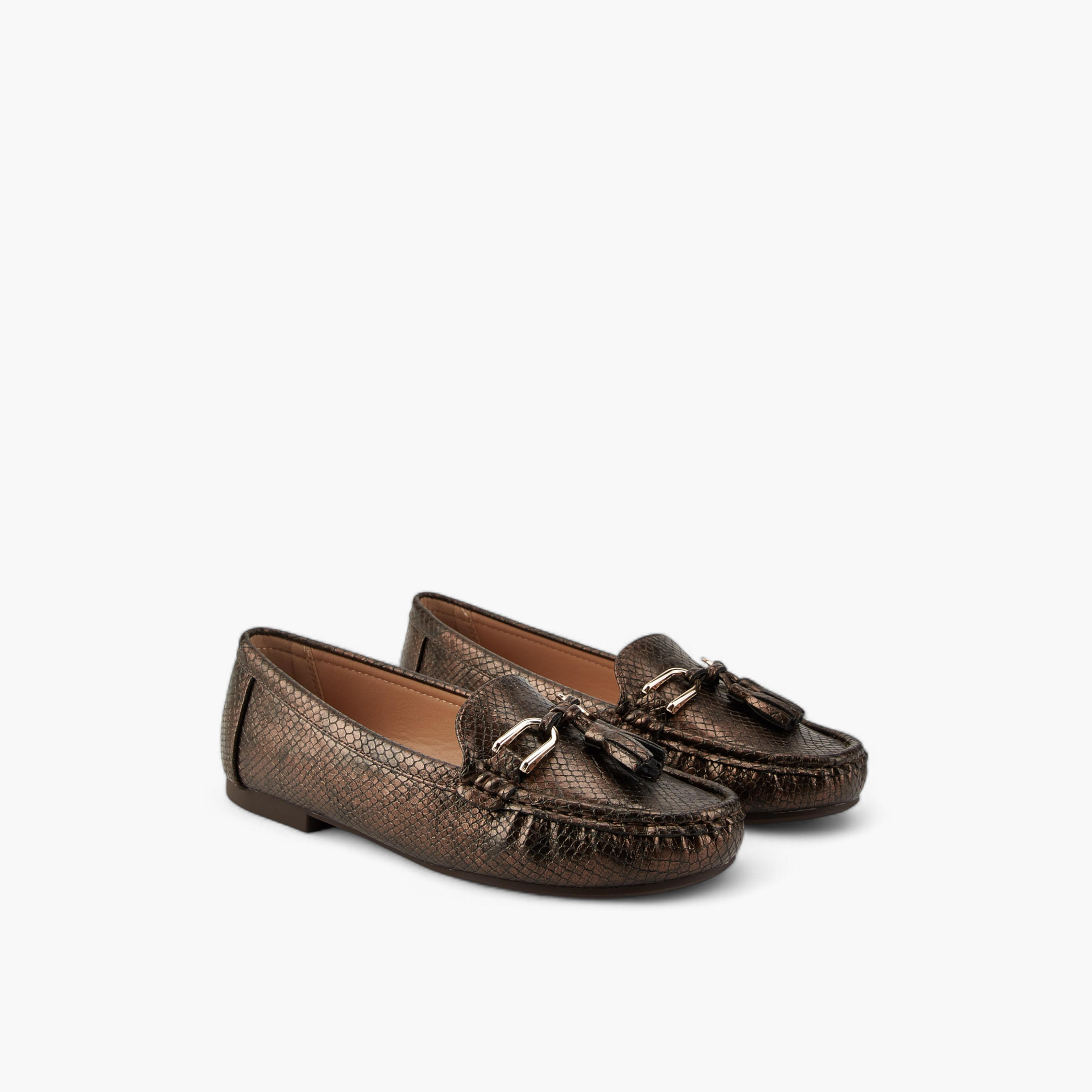 Flora Bella Textured Slip-On Loafers with Tassel Accent-women-shoes-loafersandmoccasins-image-1