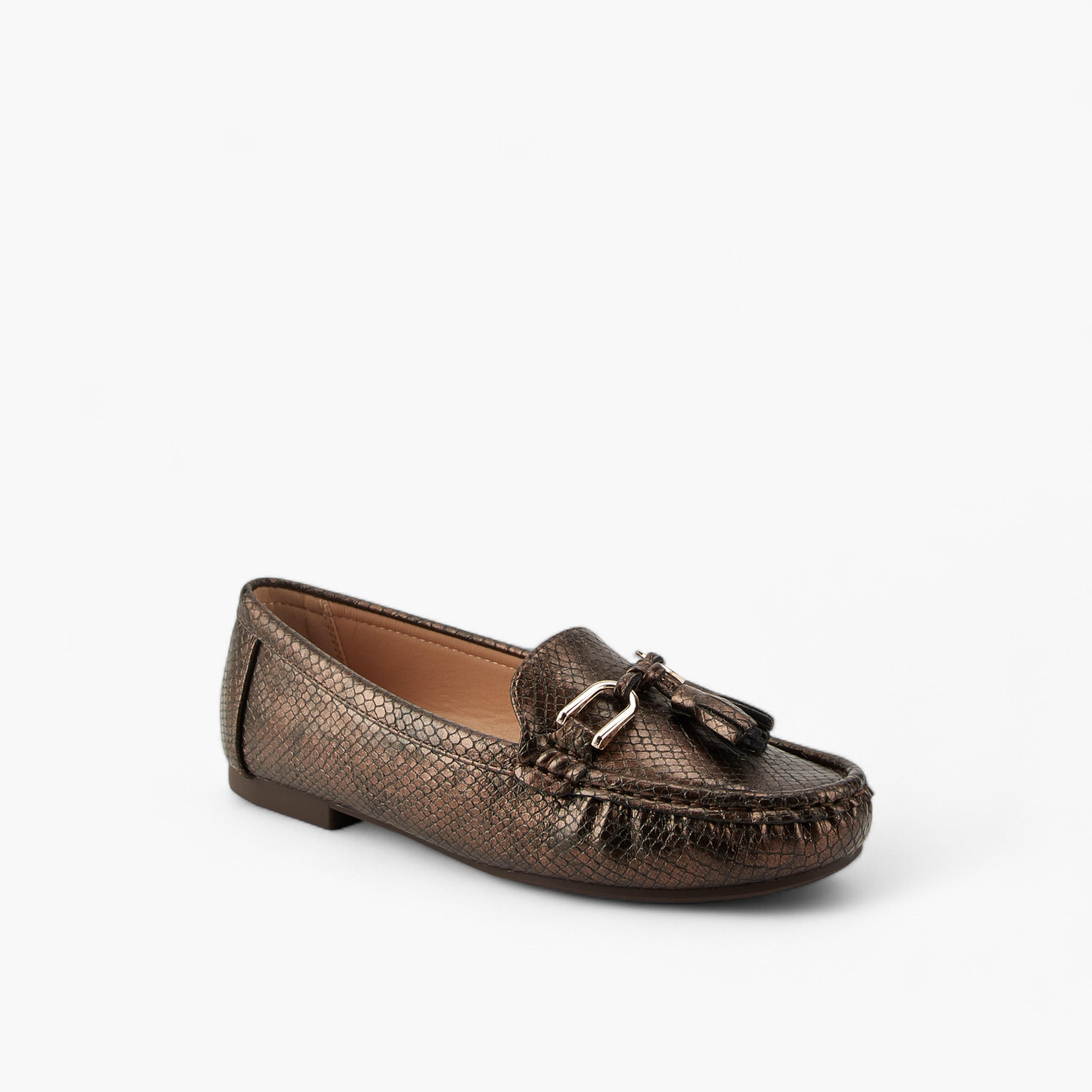 Flora Bella Textured Slip-On Loafers with Tassel Accent-women-shoes-loafersandmoccasins-image-3