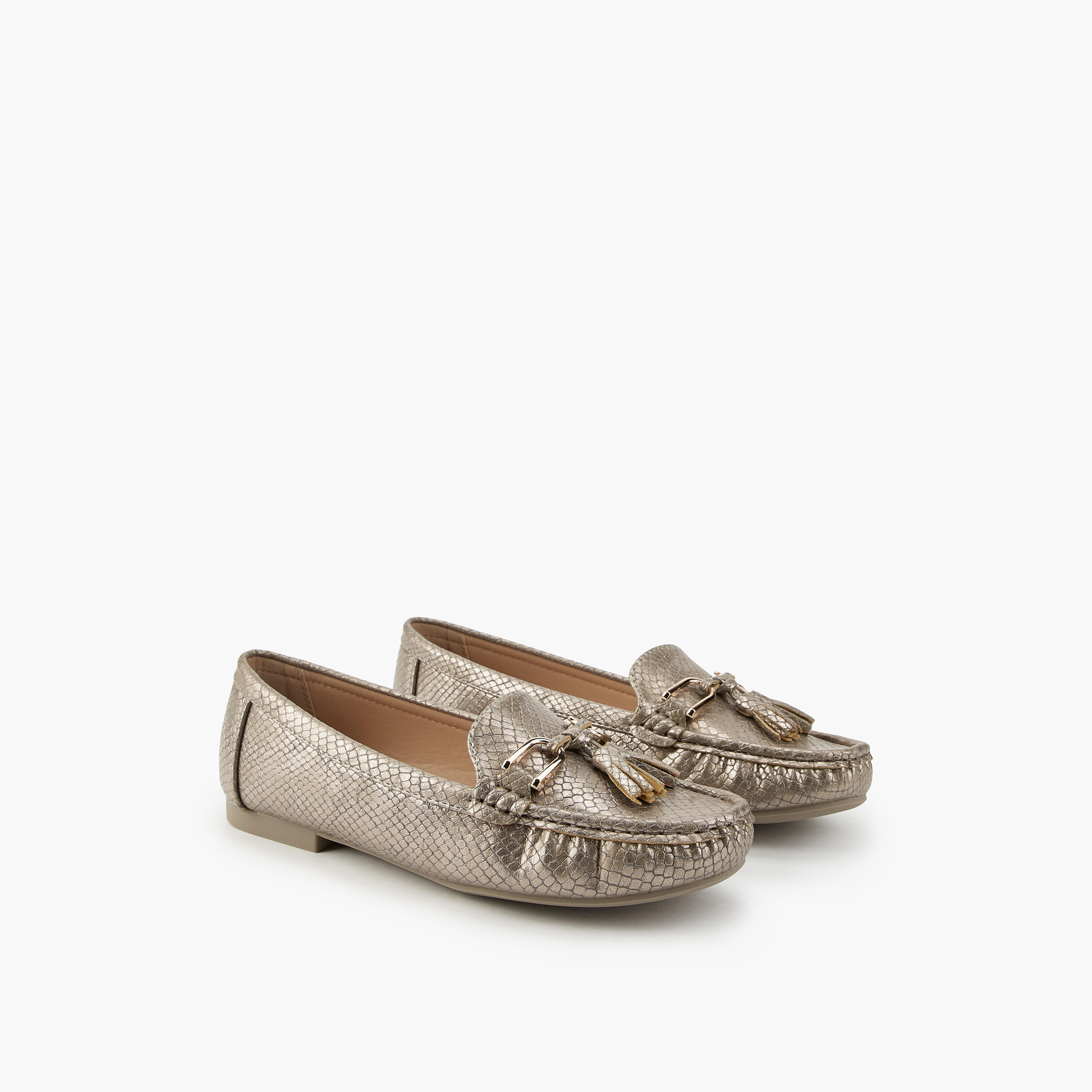 Flora Bella Textured Slip-On Loafers with Tassel Accent-women-shoes-loafersandmoccasins-image-1