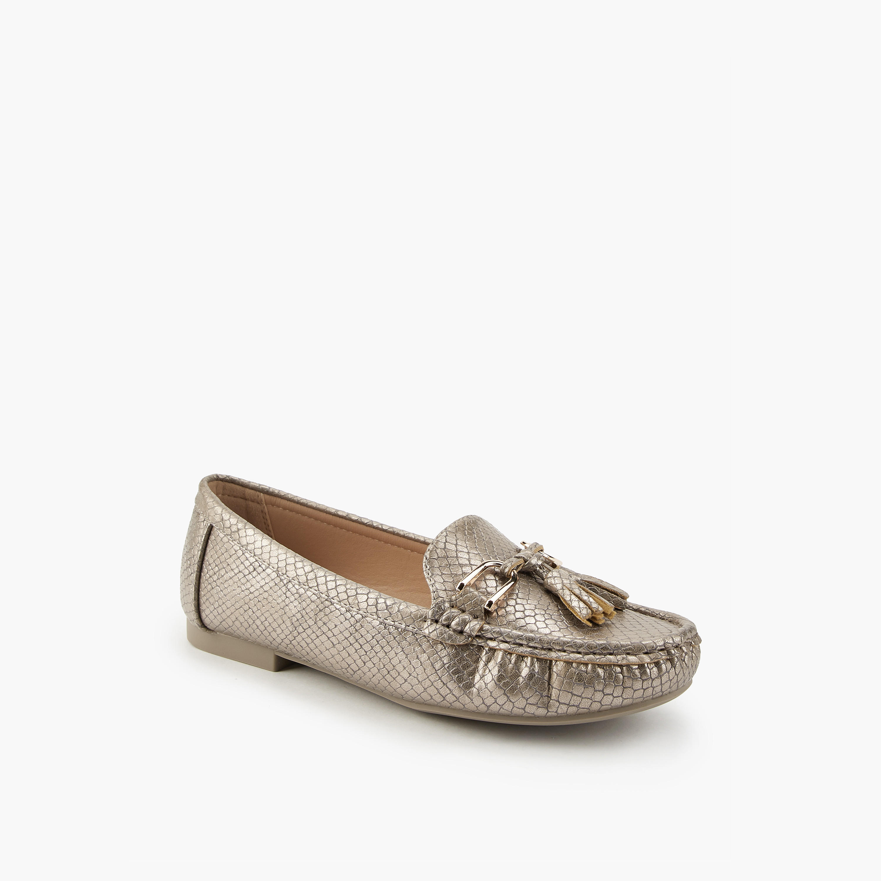 Flora Bella Textured Slip-On Loafers with Tassel Accent-women-shoes-loafersandmoccasins-image-3