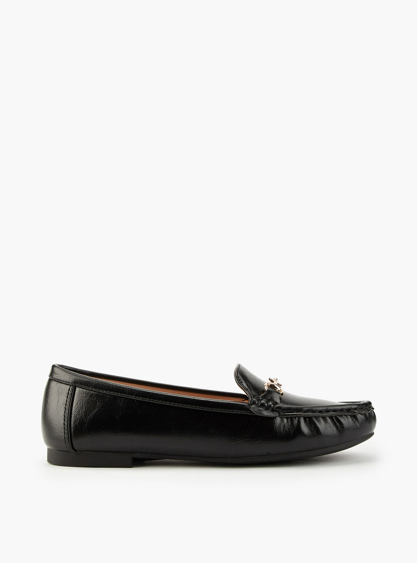 حذاء خفيف سهل الارتداء سادة بزينة ميتالك من فلورا بيلا-women-shoes-flats-moccasins-image-2