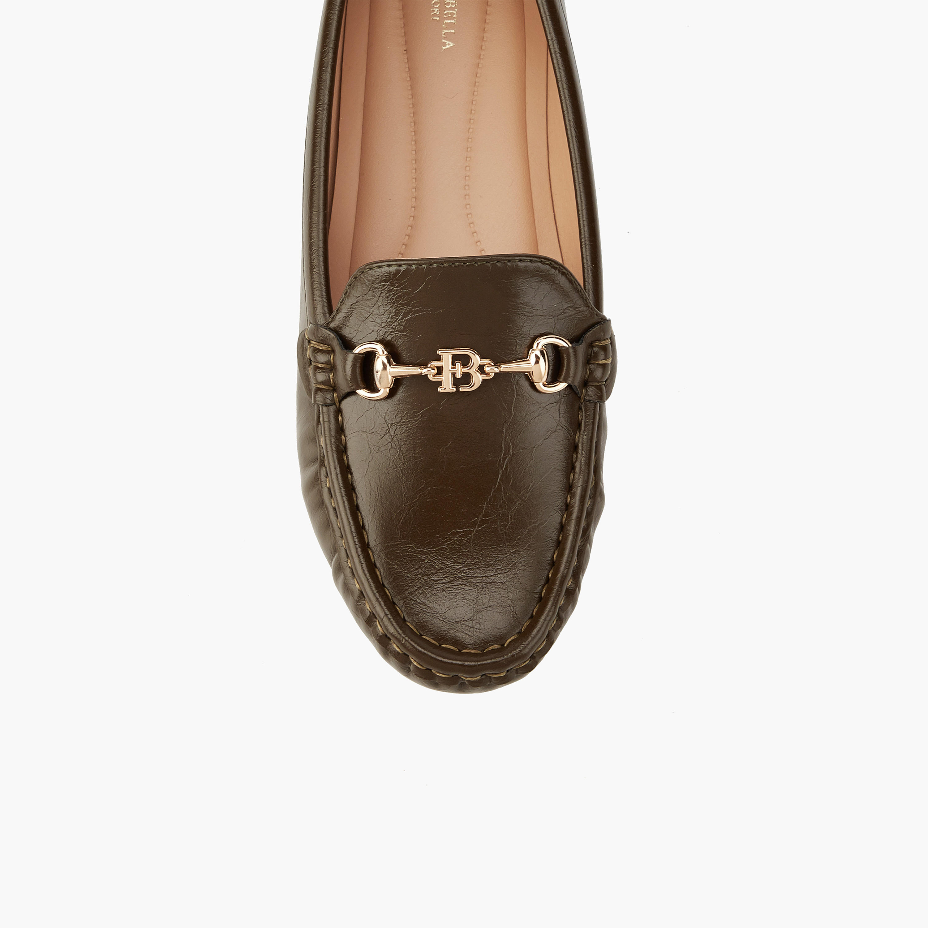 حذاء خفيف سهل الارتداء سادة بزينة ميتالك من فلورا بيلا-women-shoes-flats-moccasins-image-3