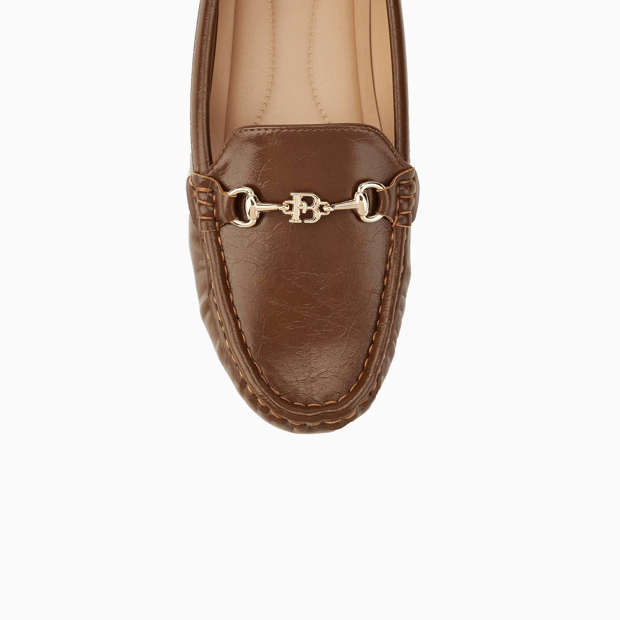 حذاء خفيف سهل الارتداء سادة بزينة ميتالك من فلورا بيلا-women-shoes-flats-moccasins-image-4