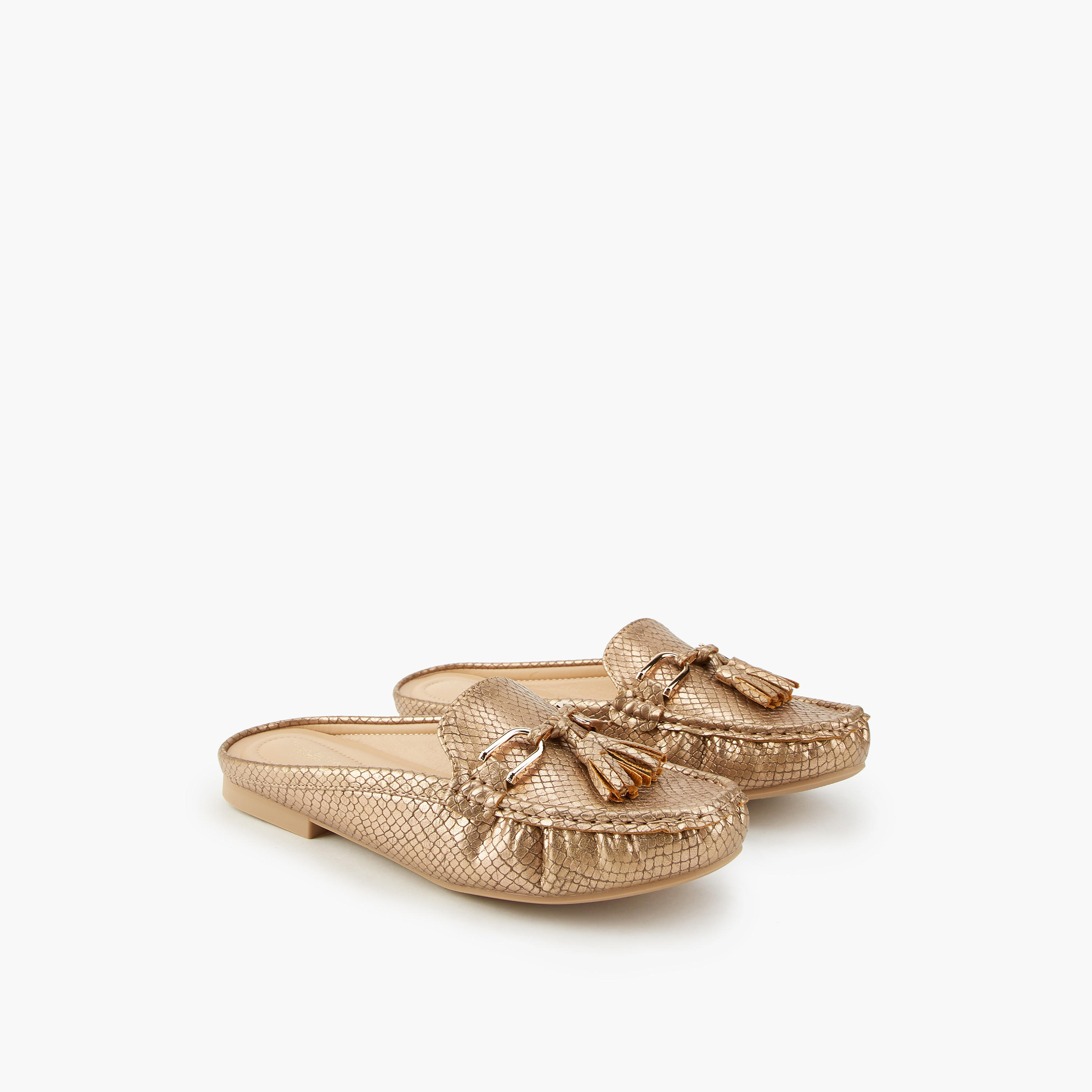 Flora Bella Textured Mules with Tassel Detail-women-shoes-flats-mules-image-1