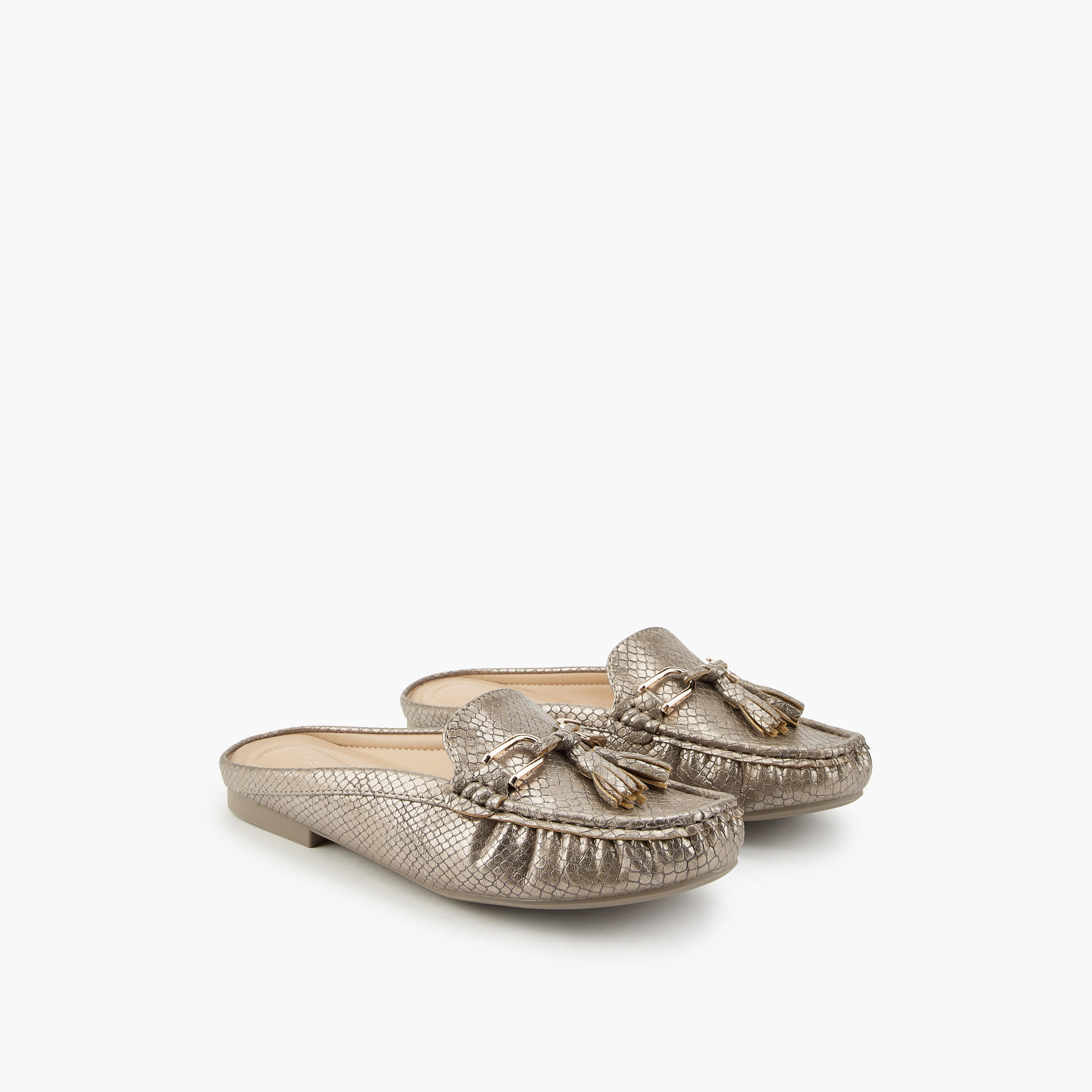 Flora Bella Textured Mules with Tassel Detail-women-shoes-flats-mules-image-1