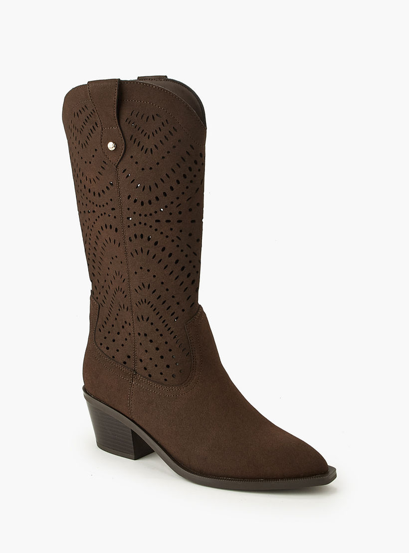 Flora Bella Women Laser Cut High Shaft Boots-women-winterwear-boots-image-2