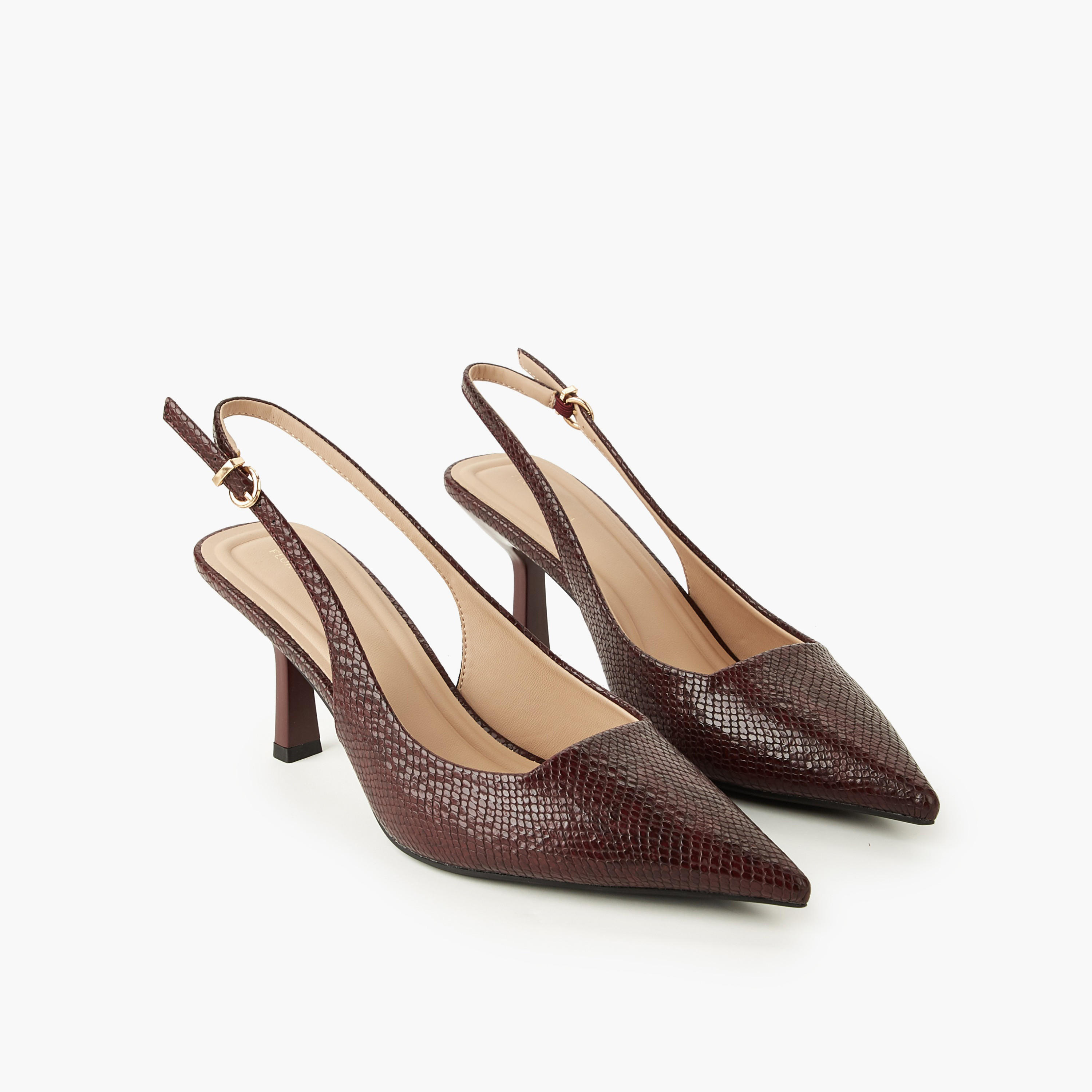 Flora Bella Women Textured Flared Heel-women-shoes-heels-image-1