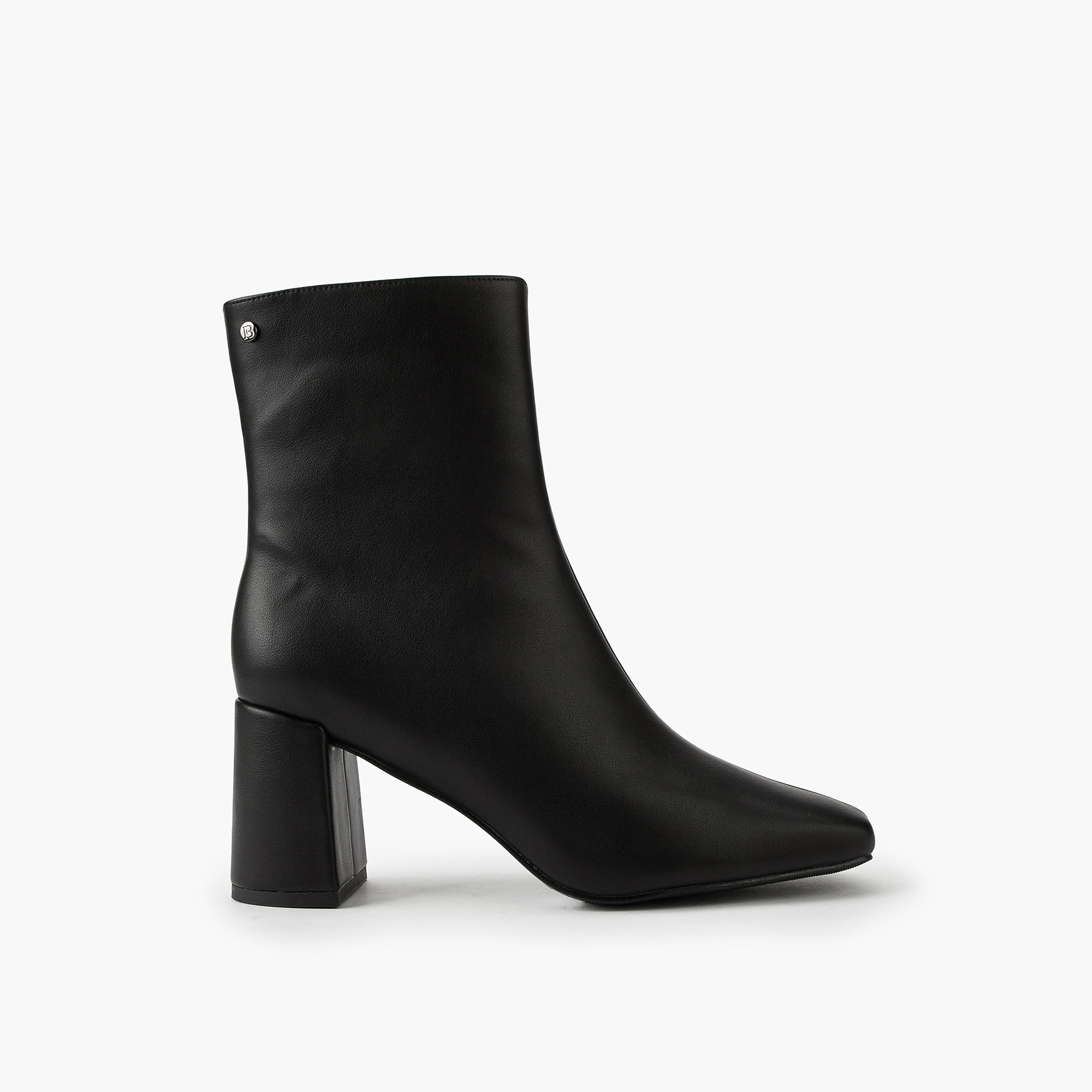 Flora Bella Solid Ankle Boots with Block Heels and Zip Closure-women-shoes-boots-image-2