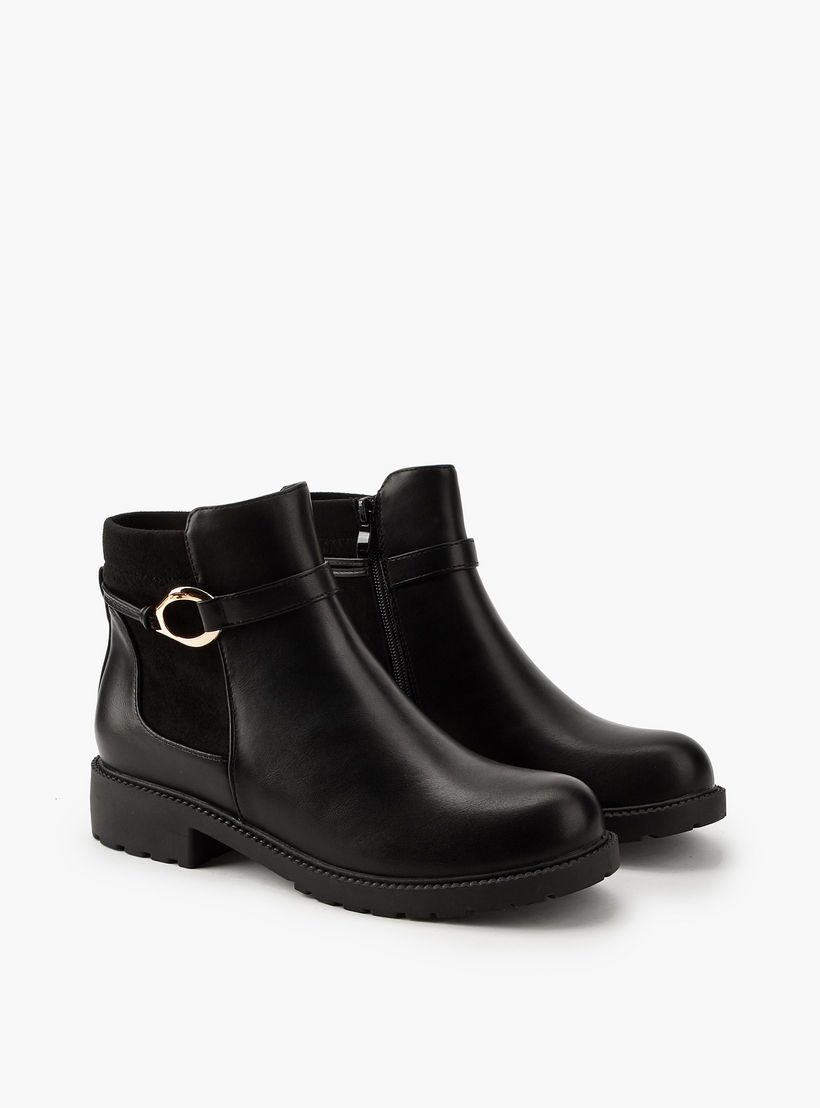 Flora Bella Women Buckle Detail Ankle Boots-women-shoes-boots-image-1