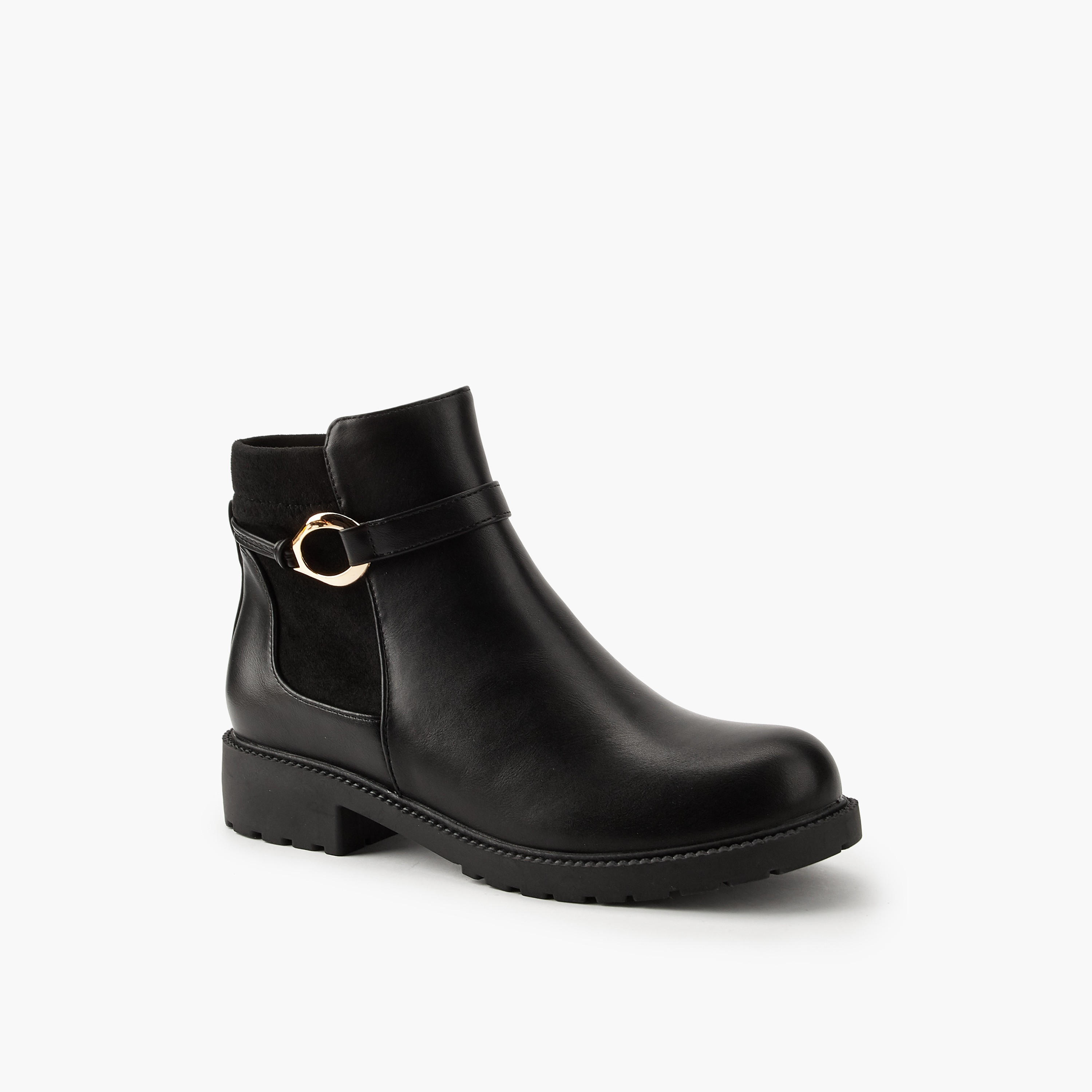 Flora Bella Women Buckle Detail Ankle Boots-women-shoes-boots-image-3
