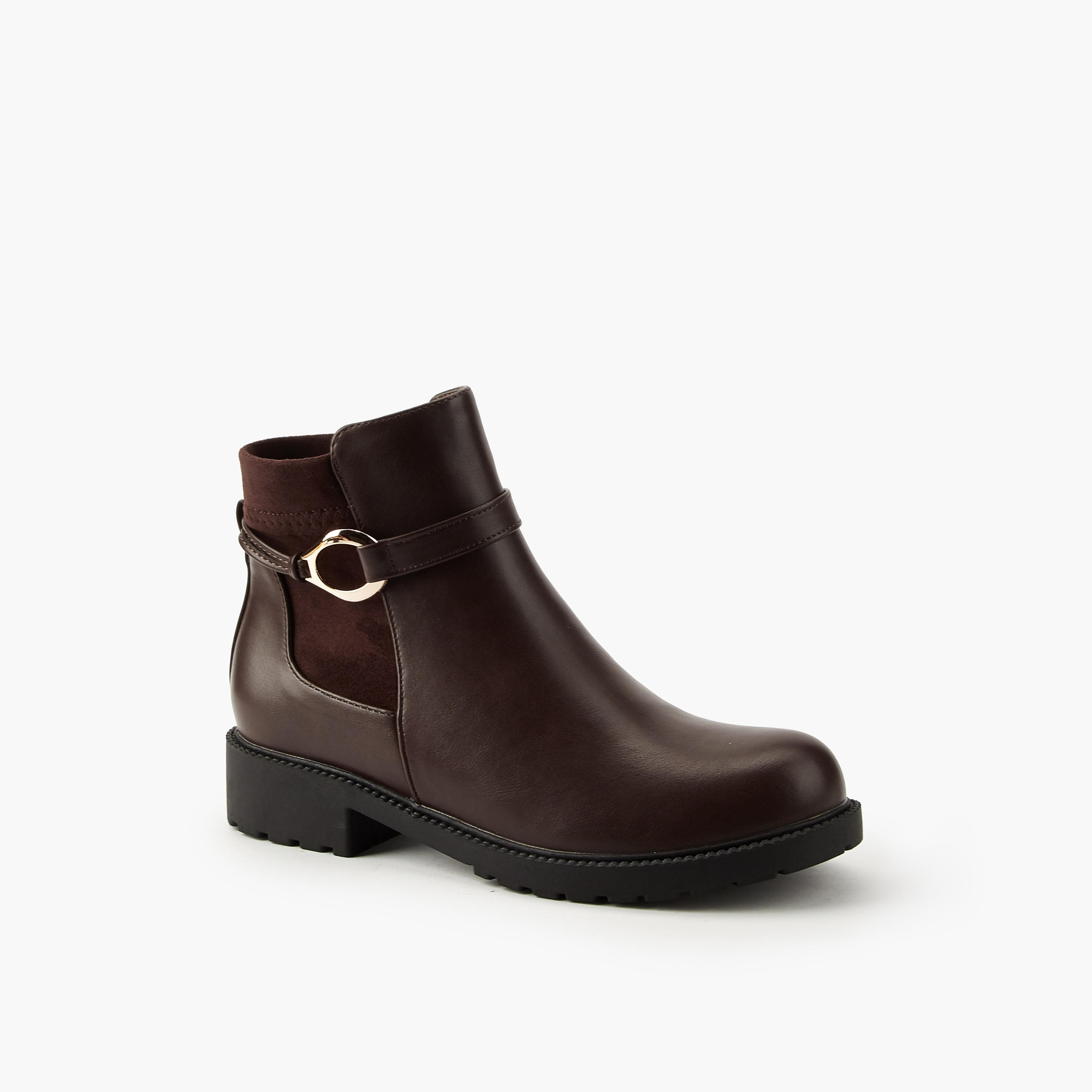 Flora Bella Women Buckle Detail Ankle Boots-women-shoes-boots-image-3