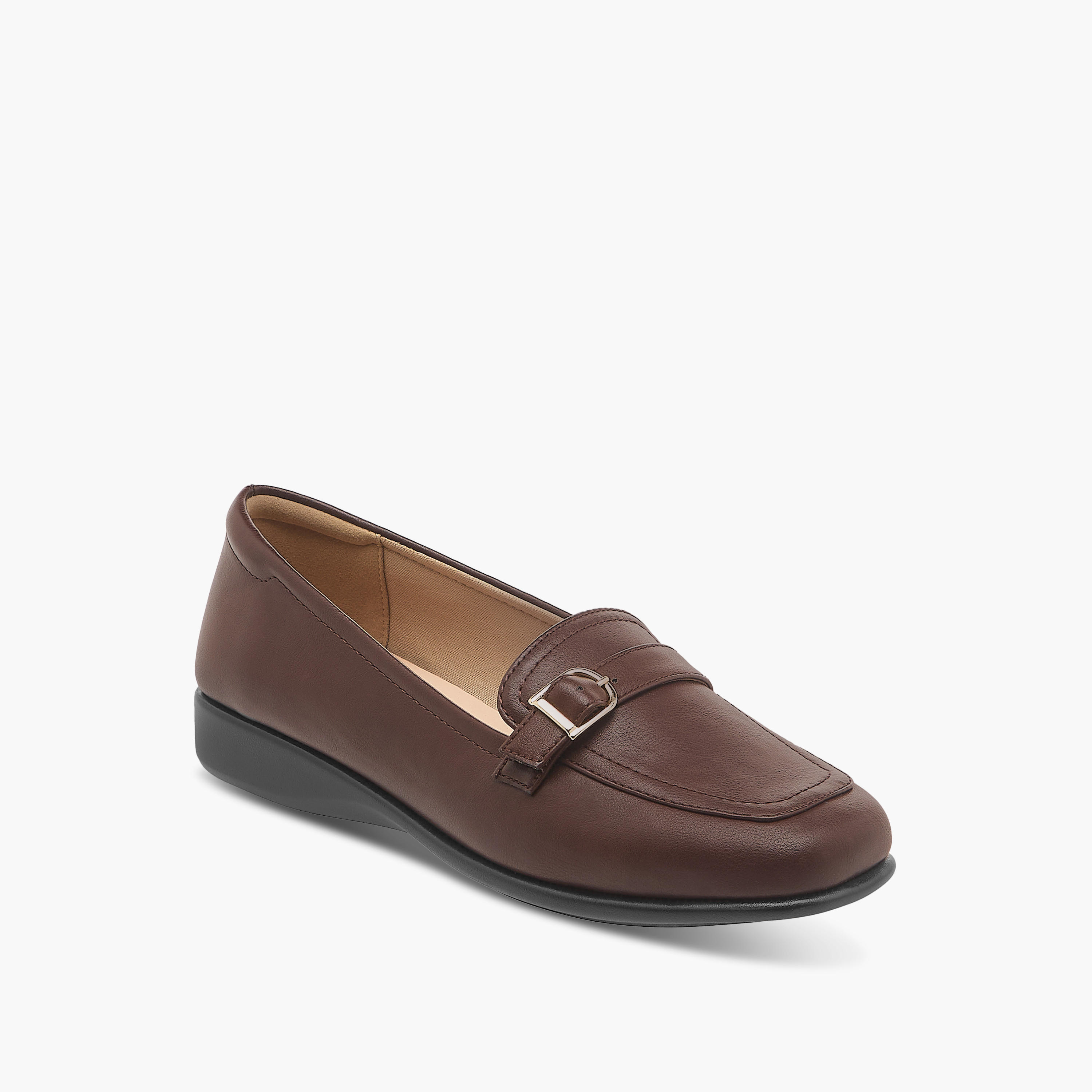 حذاء سهل الارتداء مريح سادة بزينة معدن من بابريكا-women-shoes-flats-loafers-image-2