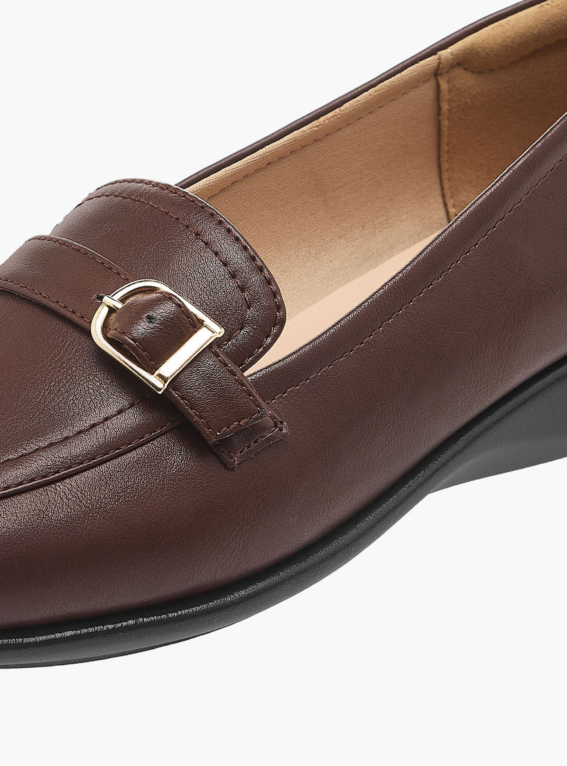 حذاء سهل الارتداء مريح سادة بزينة معدن من بابريكا-women-shoes-flats-loafers-image-4