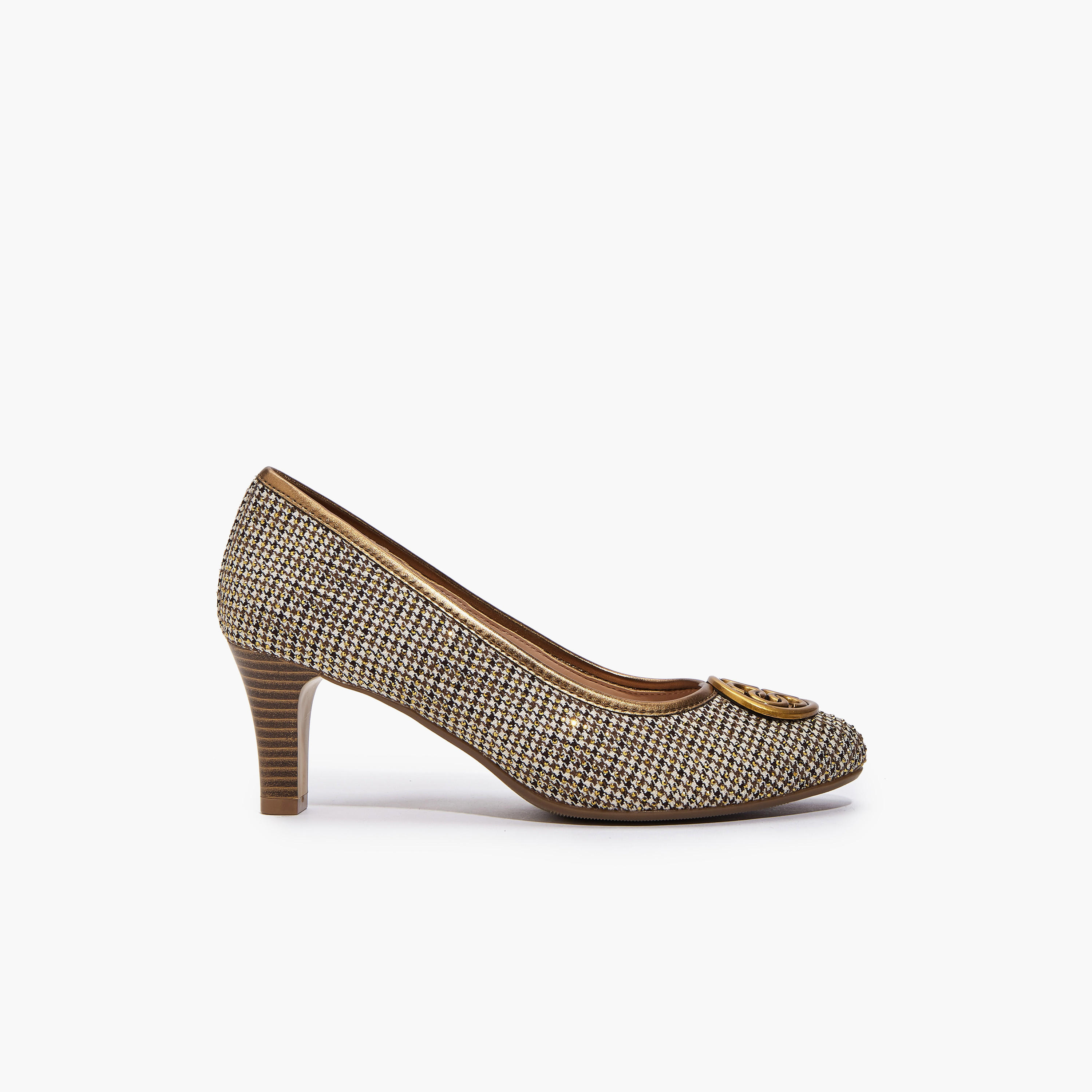حذاء كلاسيكي بكعب عريض وزينة شعار للنساء من سيليست-women-shoes-heels-image-2