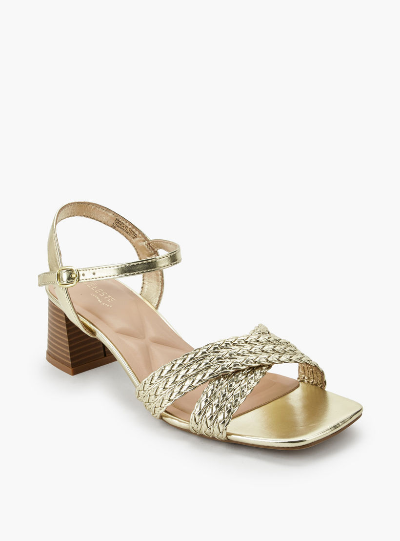 صندل بأحزمة متقاطعة مجدولة وكعب عريض للنساء من سيليست-women-shoes-sandals-heeled-image-2