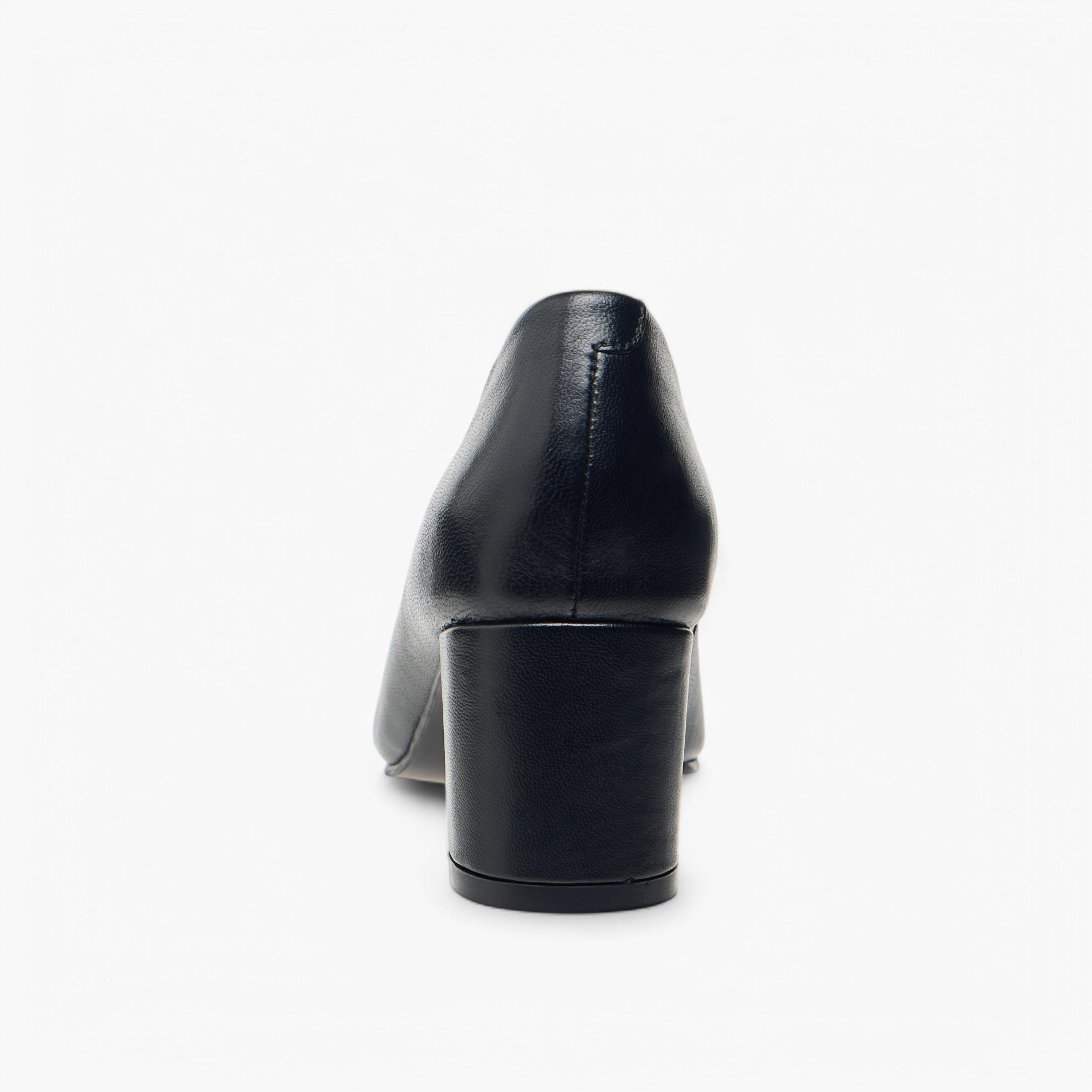 Paprika Solid Slip-On Leather Pumps with Block Heels-women-shoes-sandals-heeled-image-5