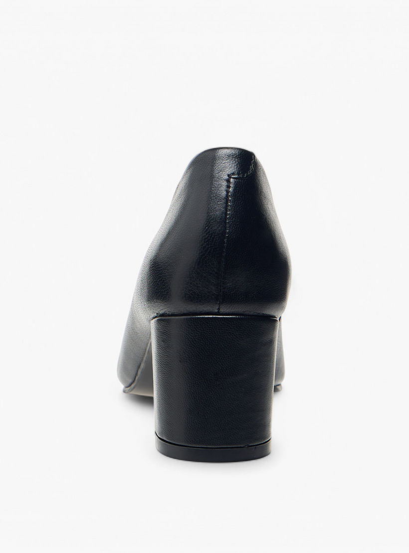 Paprika Solid Slip-On Leather Pumps with Block Heels-women-shoes-sandals-heeled-image-5