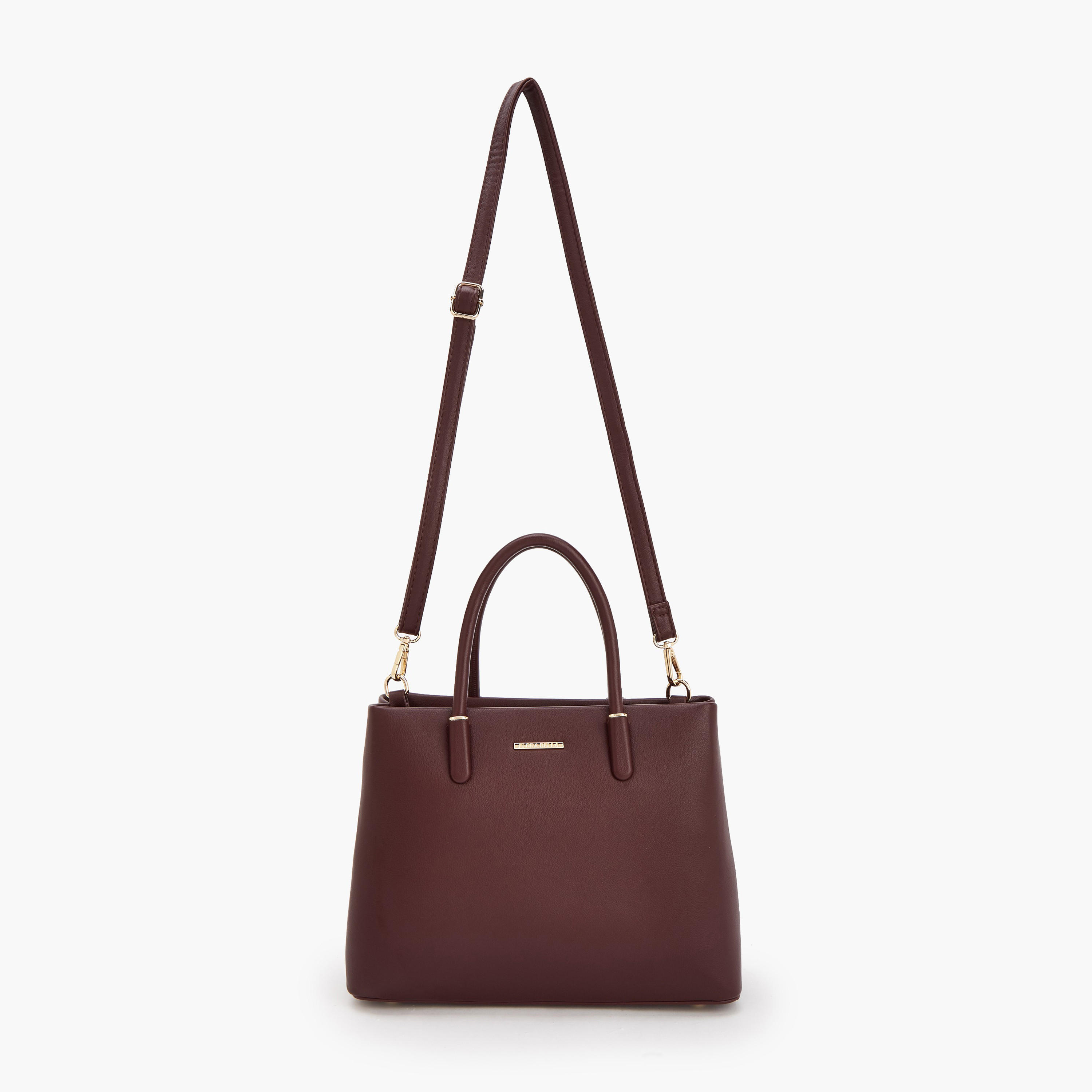 Flora Bella Solid Tote Bag with Detachable Strap-women-bagsandwallets-handbags-image-2