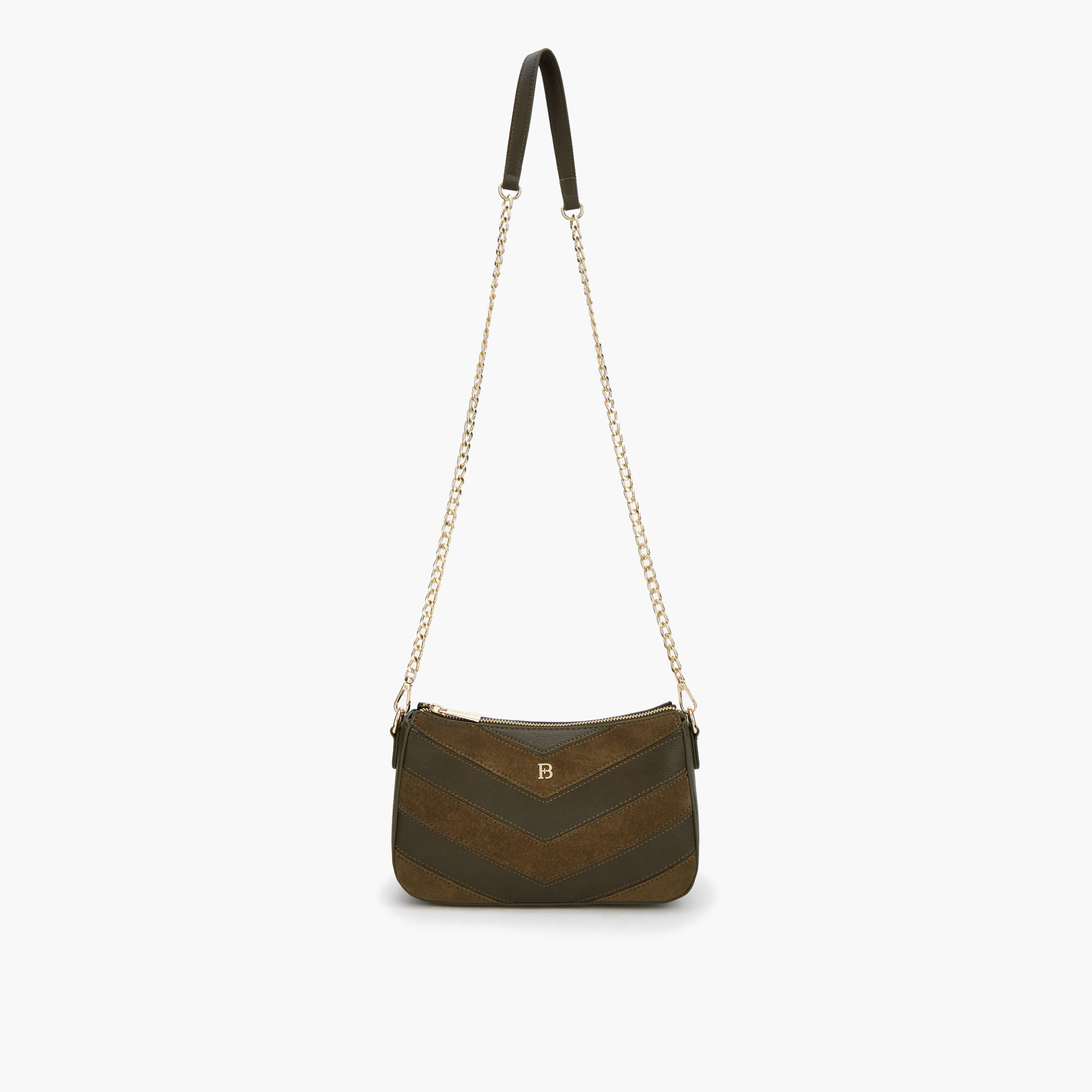 Flora Bella Chevron Panelled Crossbody Bag with Chain Strap-women-bagsandwallets-handbags-image-5