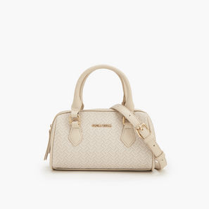 Flora Bella Monogram Print Tote Bag with Double Handles-women-image-1