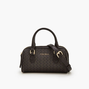 Flora Bella Monogram Print Tote Bag with Double Handles-women-image-1