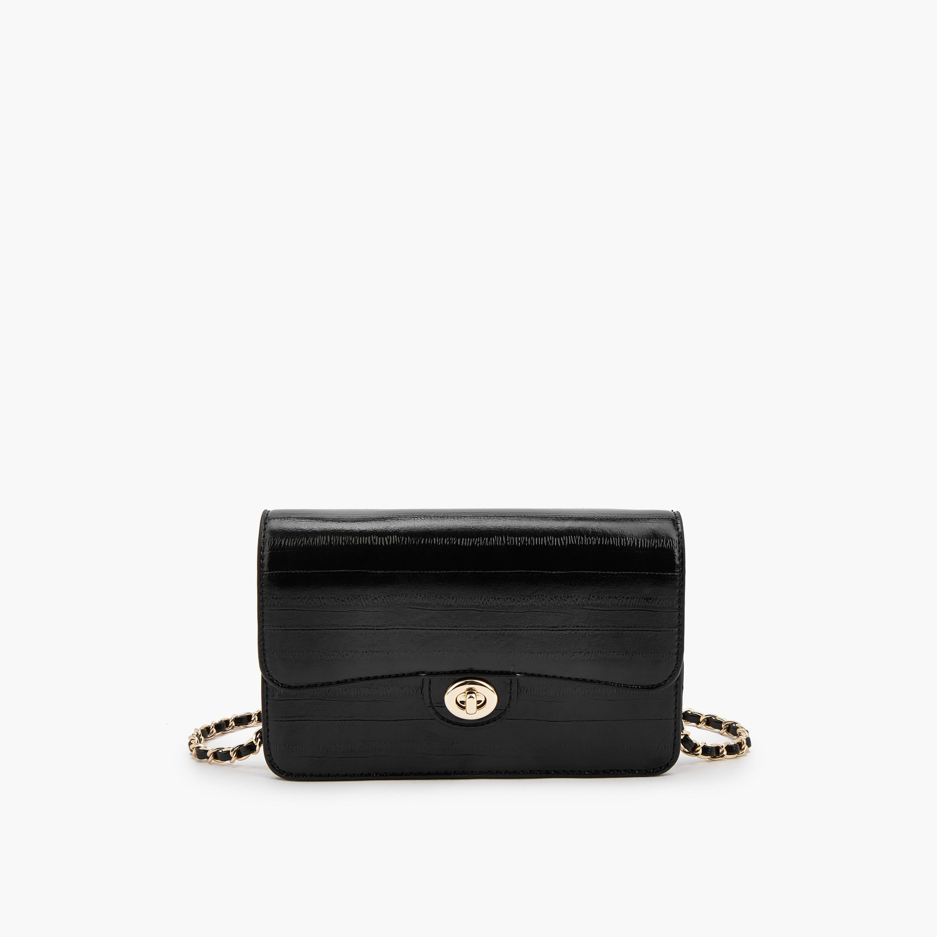 Flora Bella Textured Crossbody Bag with Chain Strap-women-bagsandwallets-handbags-image-1